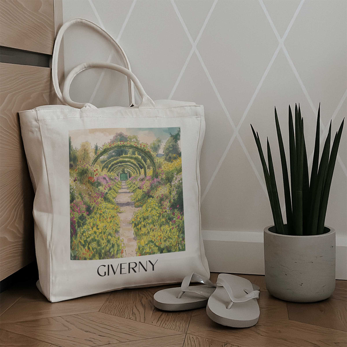 giverny-vallée-de-la-seine-frankreich-einkaufstasche-aquarell