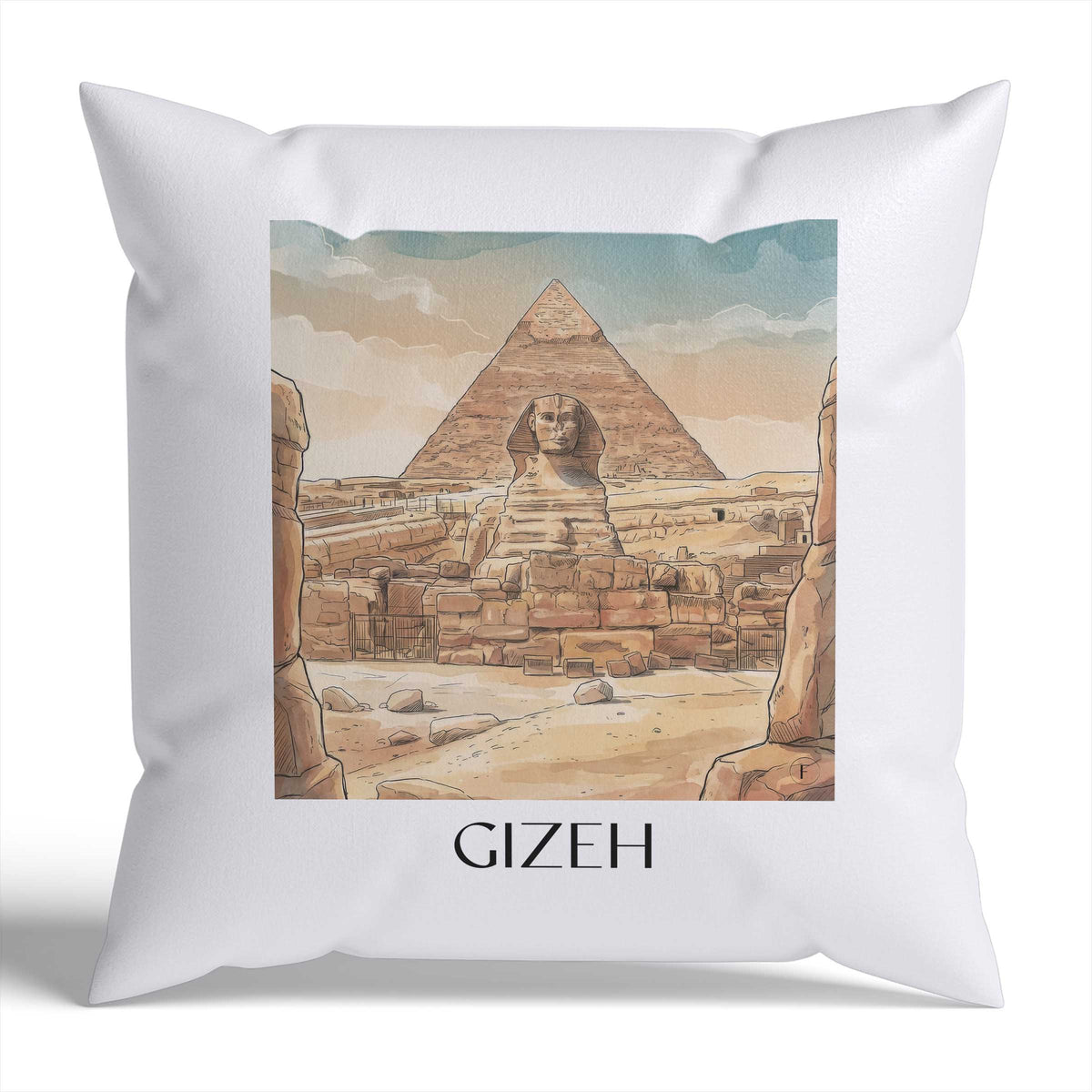 gizeh-ägypten-ägypten-kissenbezug-aquarell