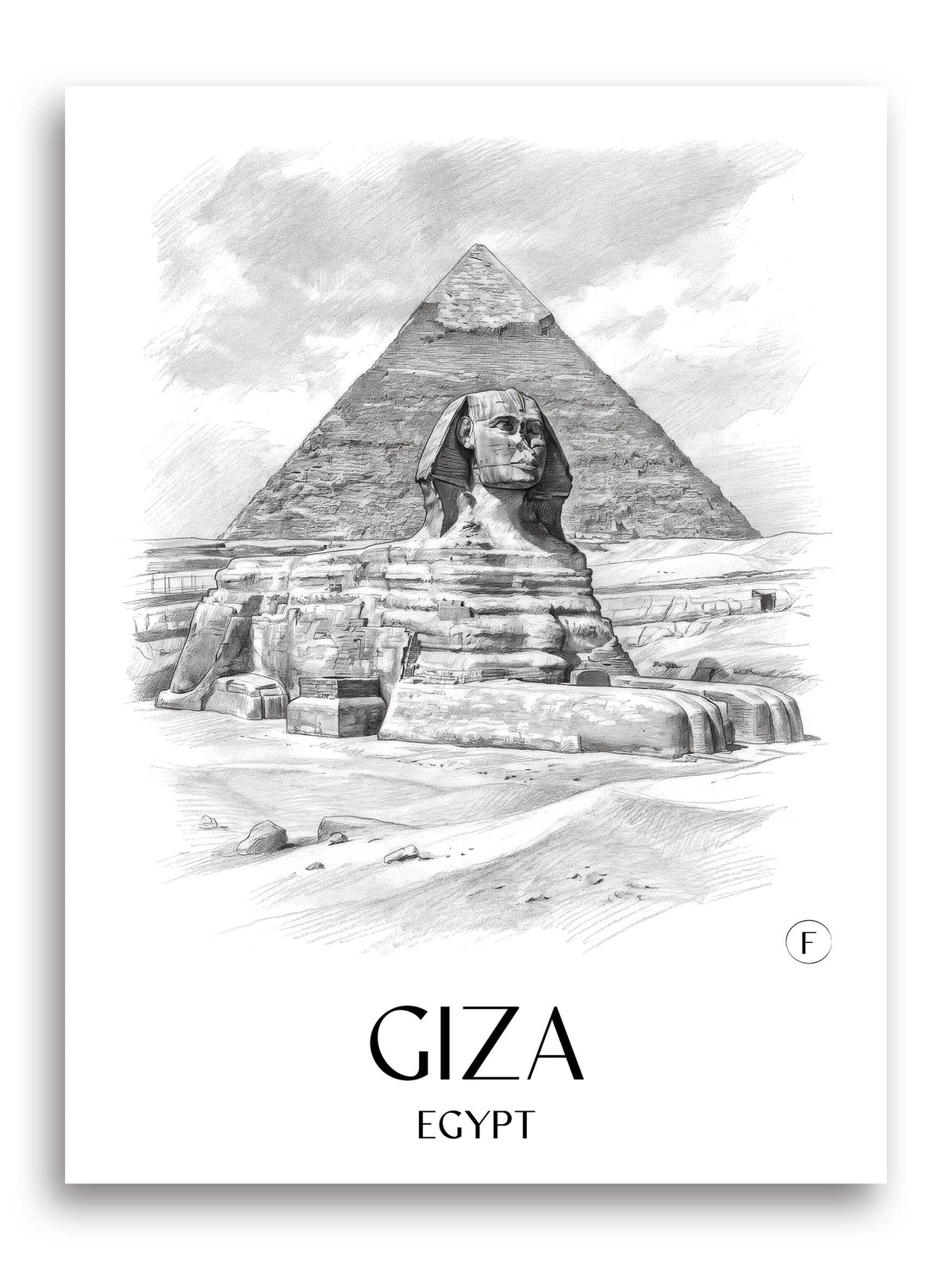 Gizeh Poster - - Ägypten Kunstdruck - Zeichnung von A4 bis A1 - favplace