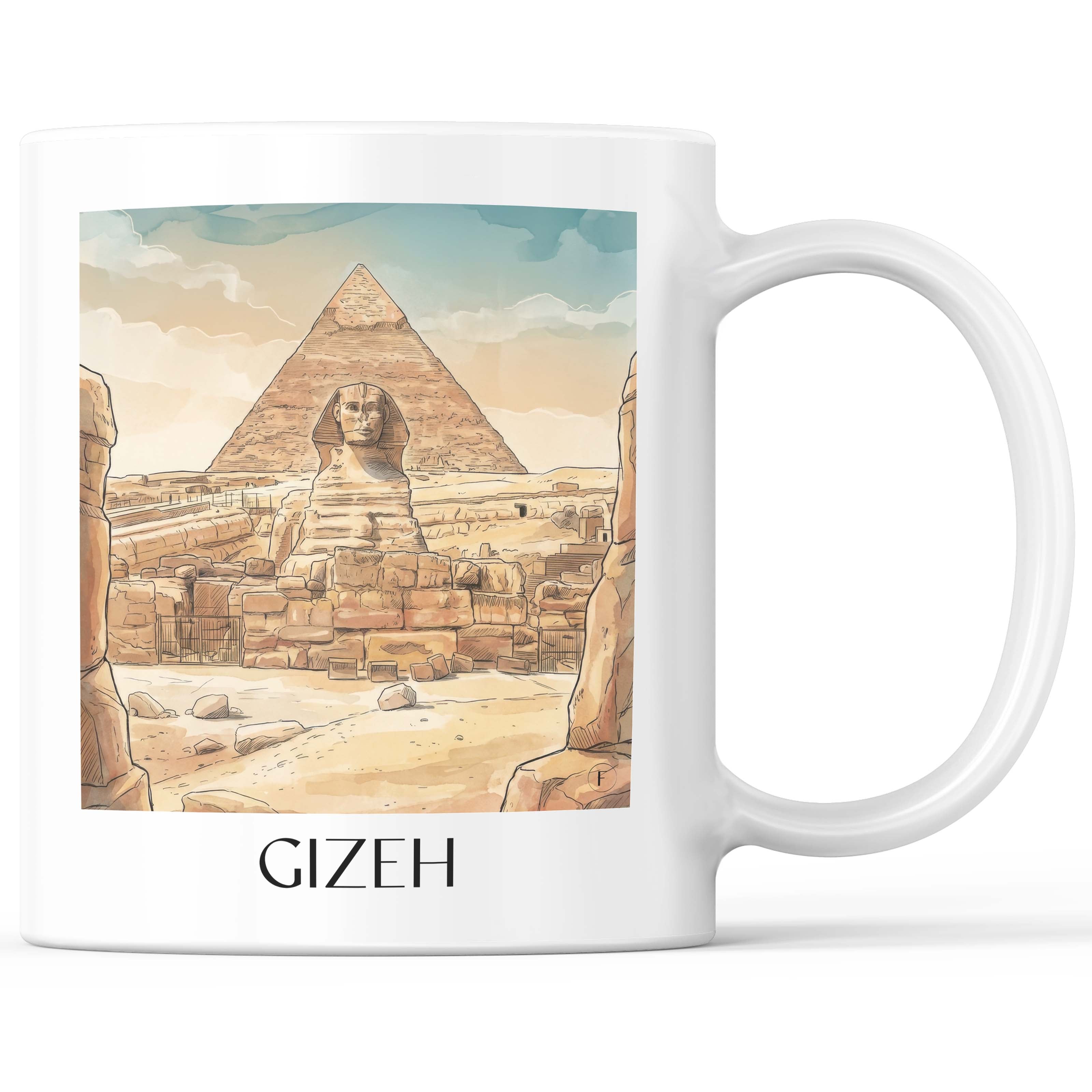 Gizeh - Ägypten Becher - Kaffeetasse im Aquarell Stil - favplace