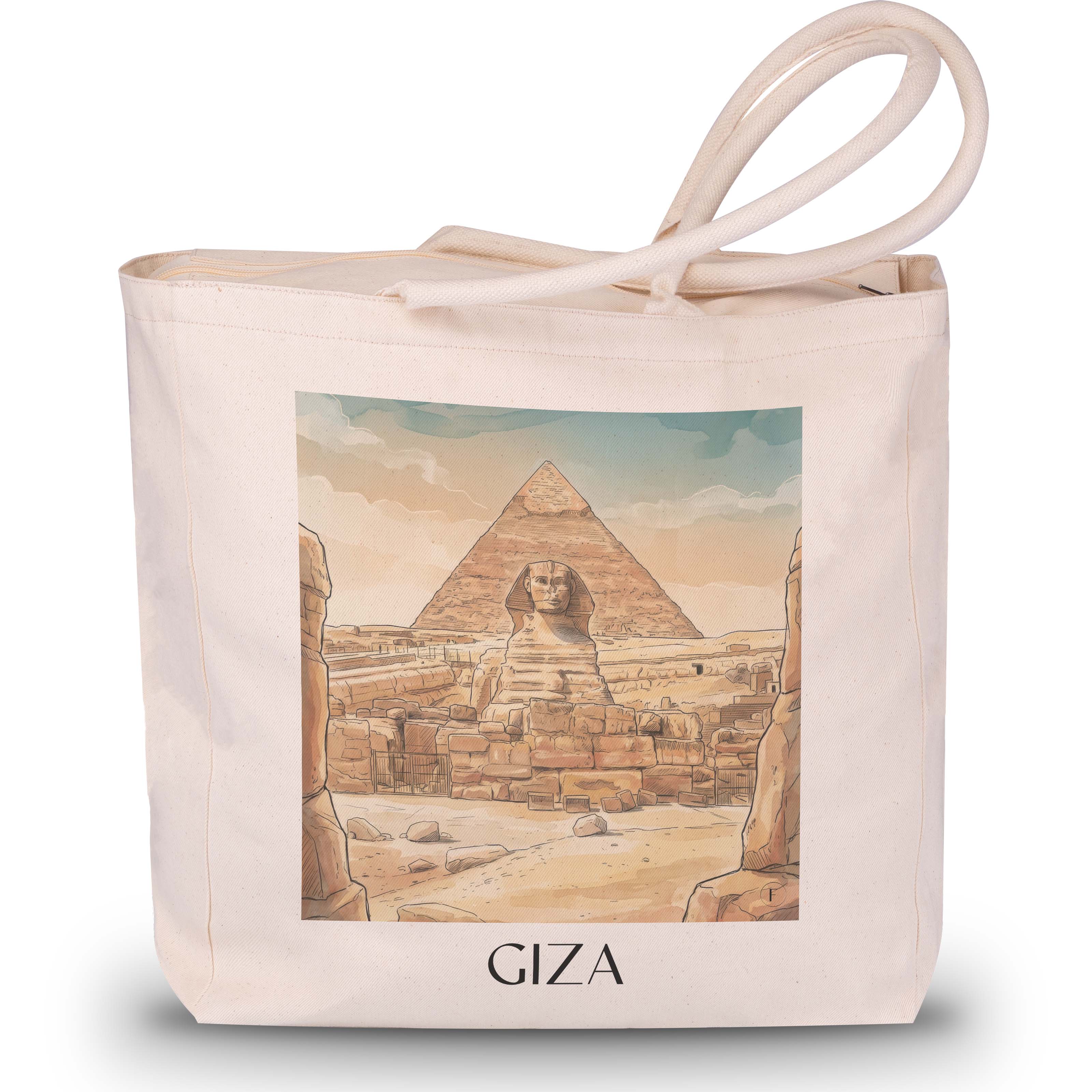 Gizeh - Ägypten Tote Bag - Einkaufstasche im Aquarell Stil - favplace