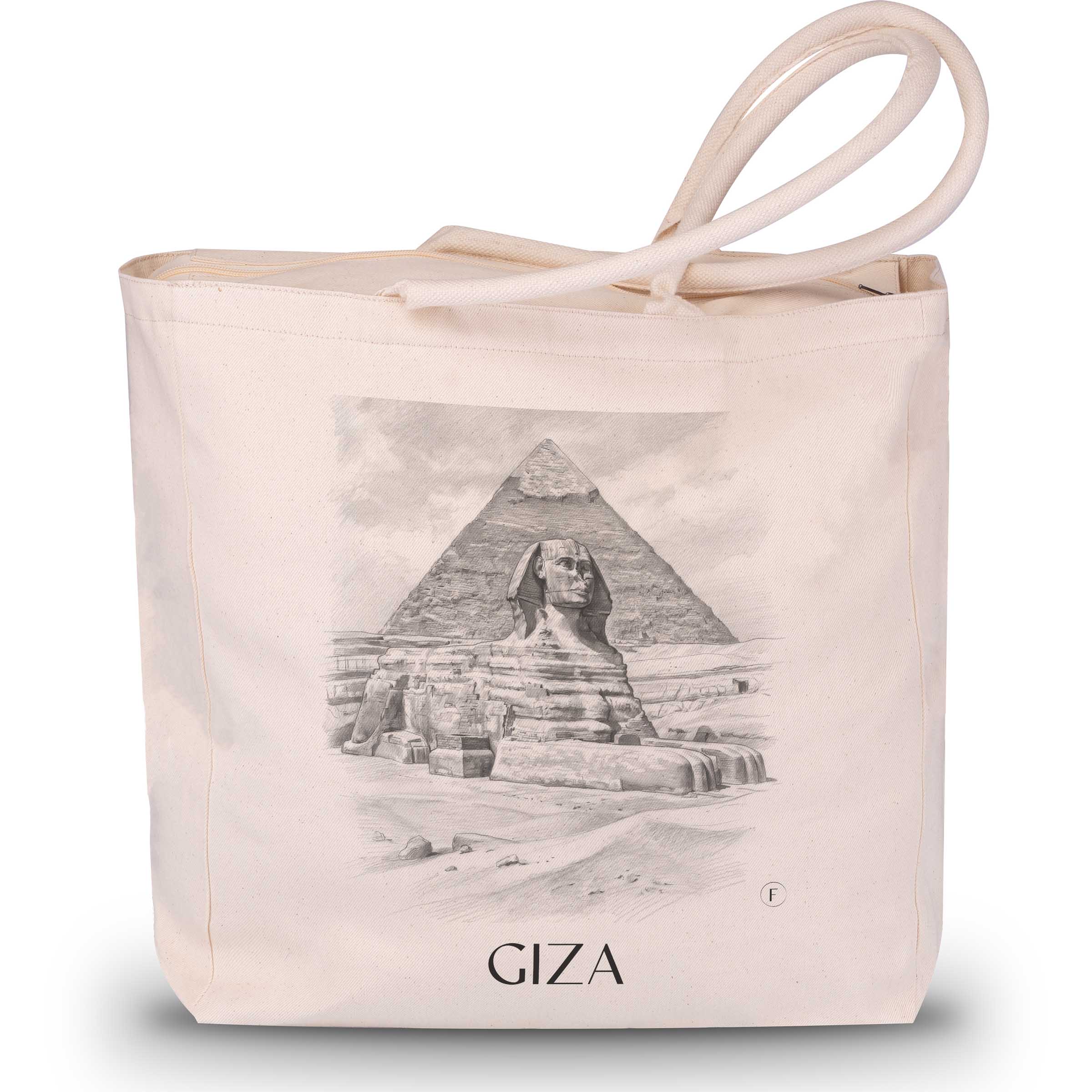 Giza - Egypt Tote Bag - Drawing Style Shopping Bag