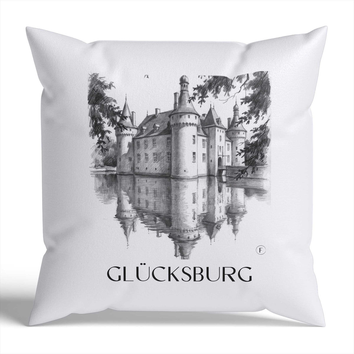glücksburg-schleswig-deutschland-kissenbezug-bleistift-zeichnung-drawing