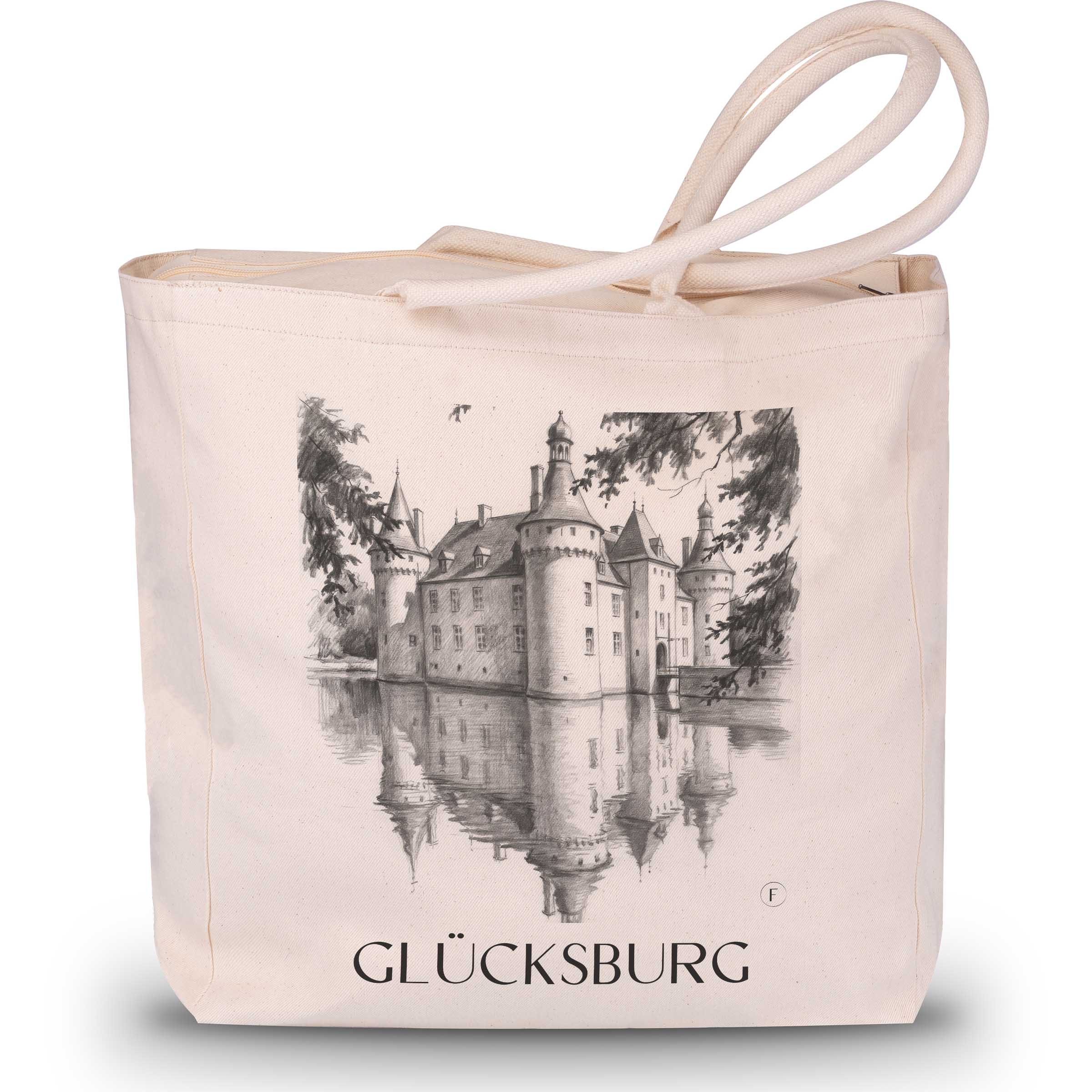 glücksburg-schleswig-deutschland-einkaufstasche-bleistift-zeichnung-drawing