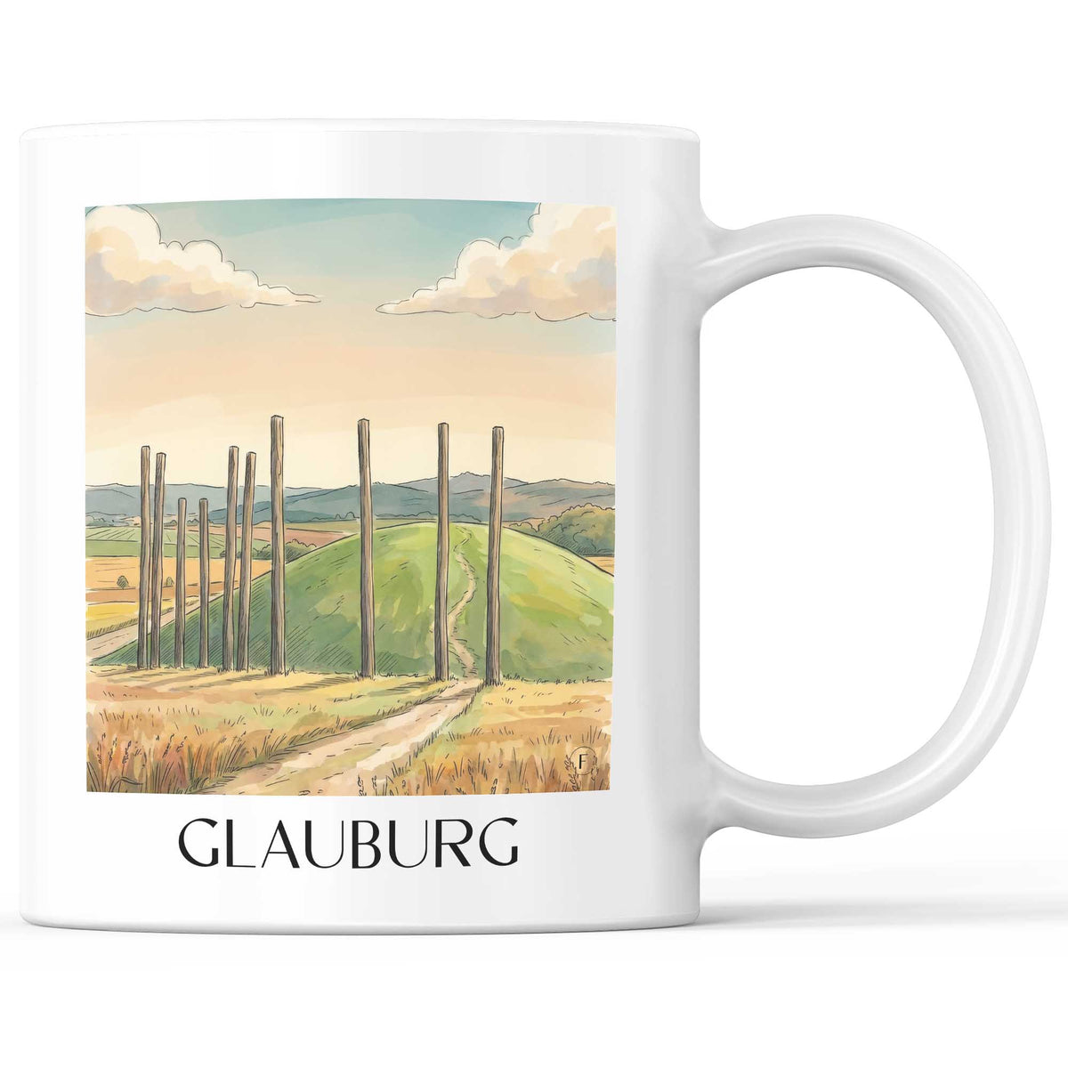 Glauburg Kaffeebecher - Wetterau - Deutschland Becher - Kaffeetasse im Aquarell Stil - favplace