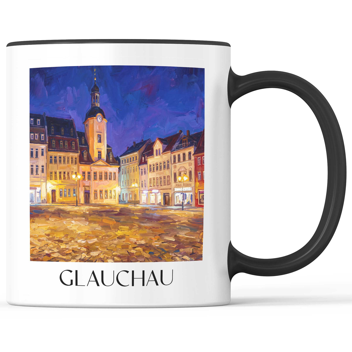 Glauchau Kaffeebecher - Sachsen - Deutschland Becher - Kaffeetasse im Ölgemälde Stil - favplace