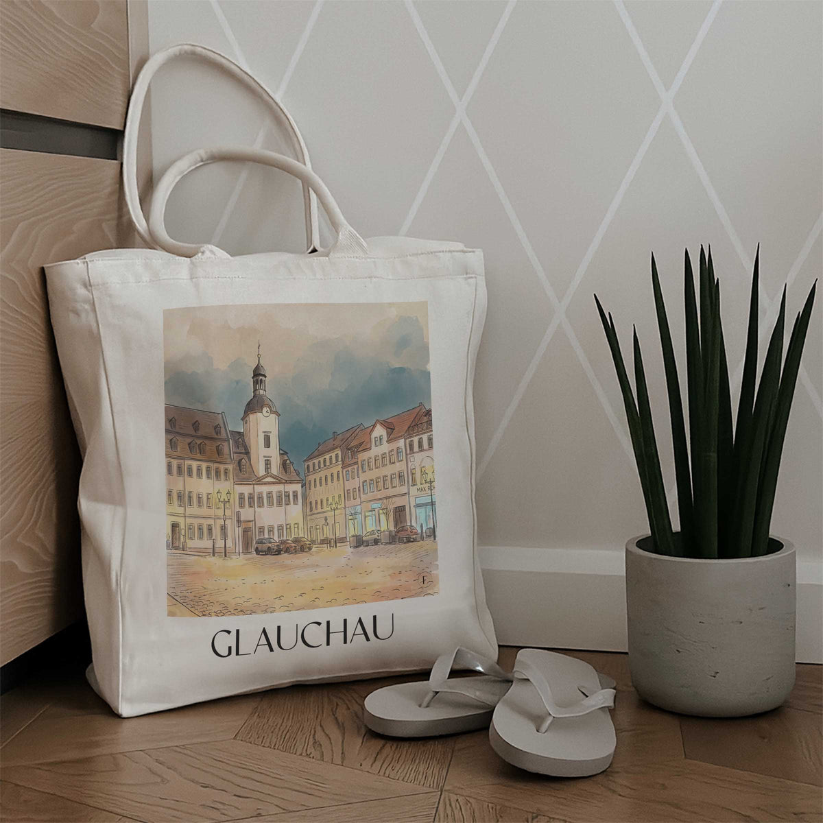 glauchau-sachsen-deutschland-einkaufstasche-aquarell