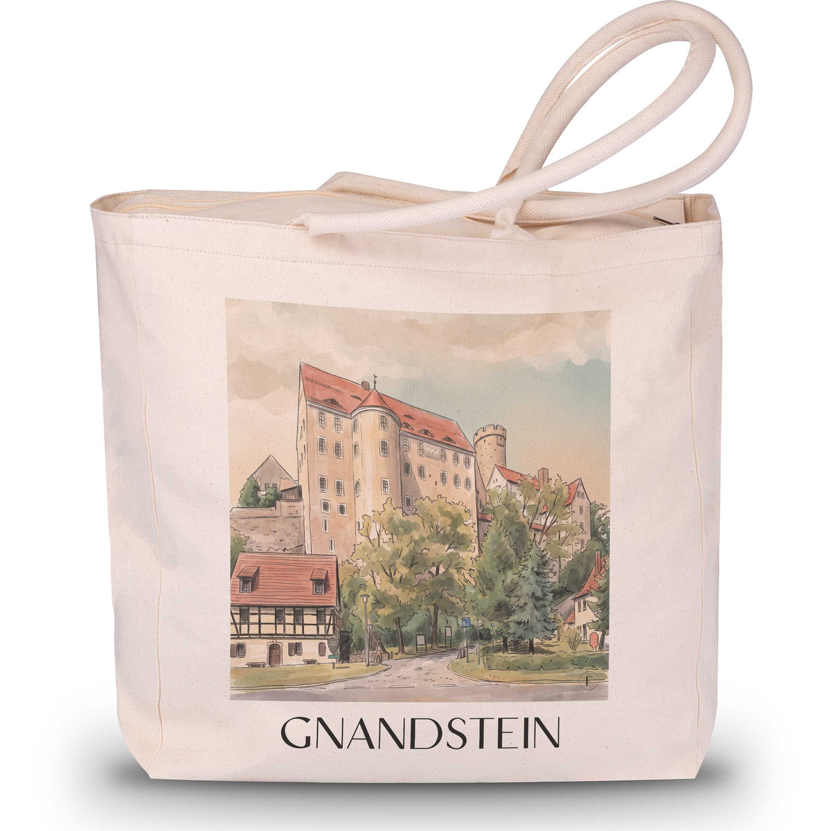 gnandstein-kohrener-land-deutschland-einkaufstasche-aquarell