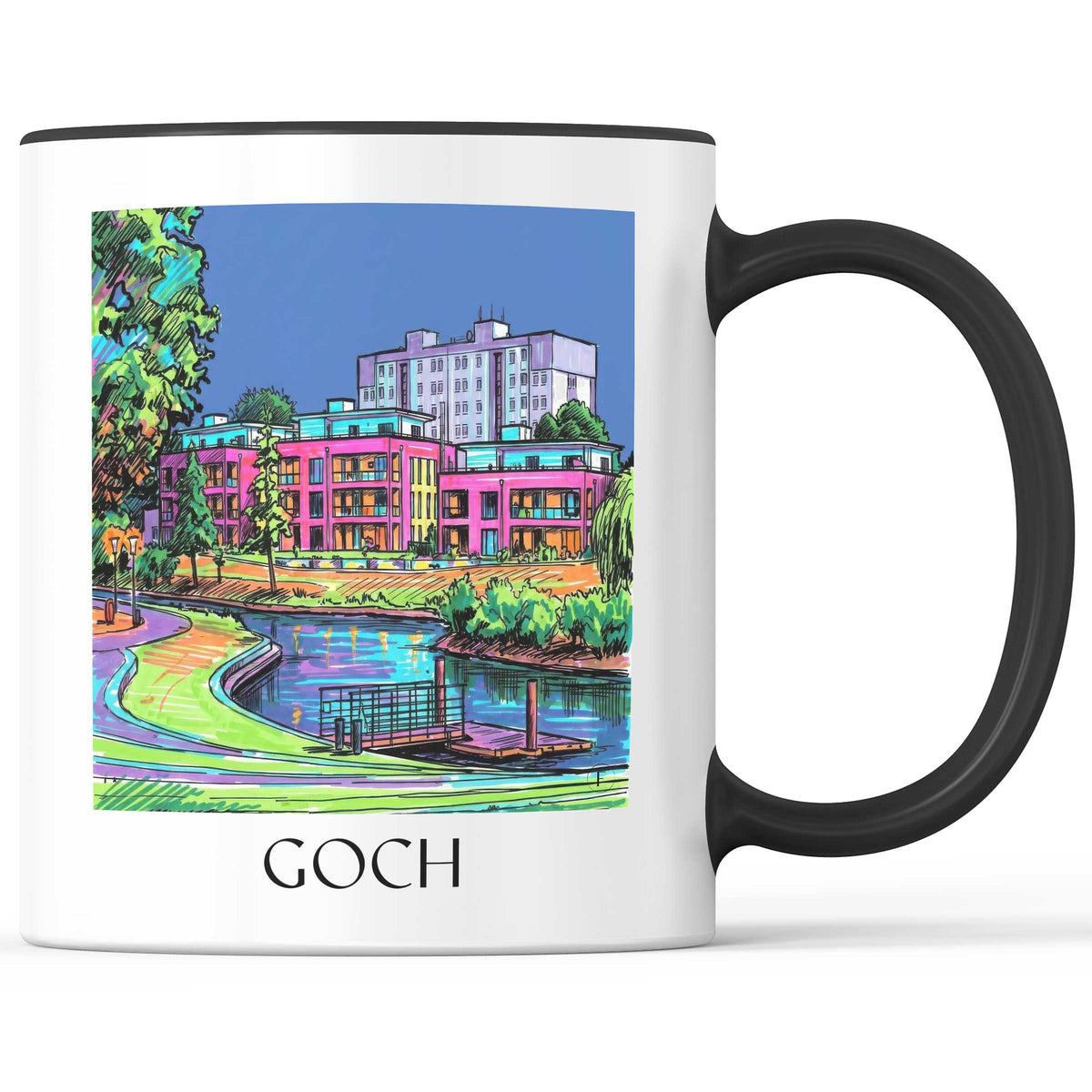 Goch Kaffeebecher - Niederrhein - Deutschland Becher - Kaffeetasse im Tag Graffiti Stil - favplace