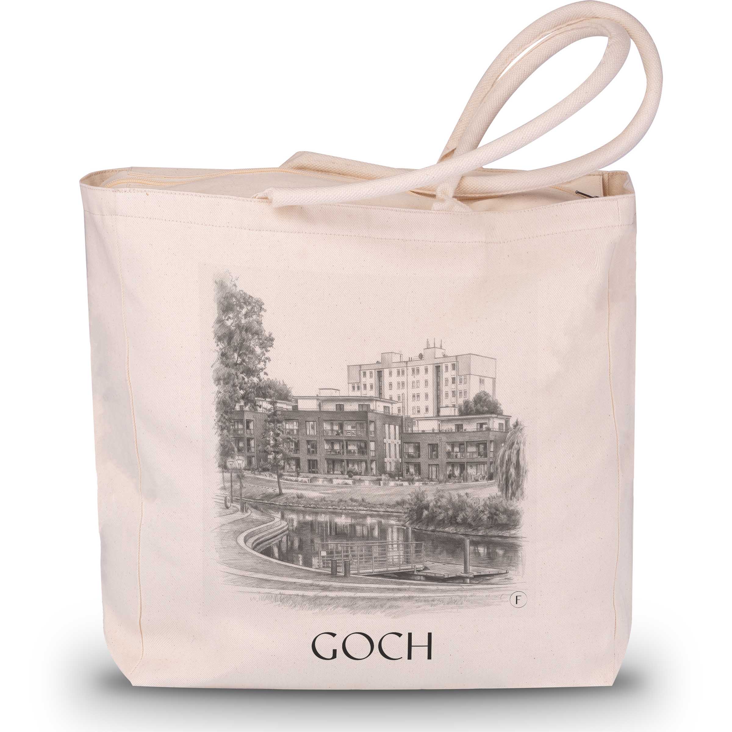 Goch Shopping Tasche - Niederrhein - Deutschland Tote Bag - Einkaufstasche im Zeichnung Stil