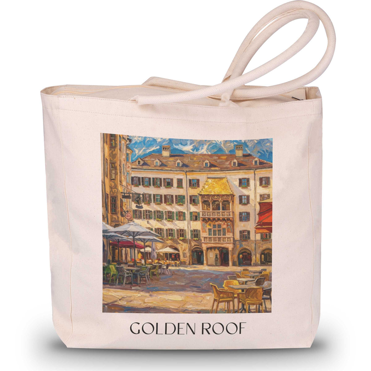 Goldenes Dachl Shopping Tasche - Innsbruck - Österreich Tote Bag - Einkaufstasche im Ölgemälde Stil - favplace