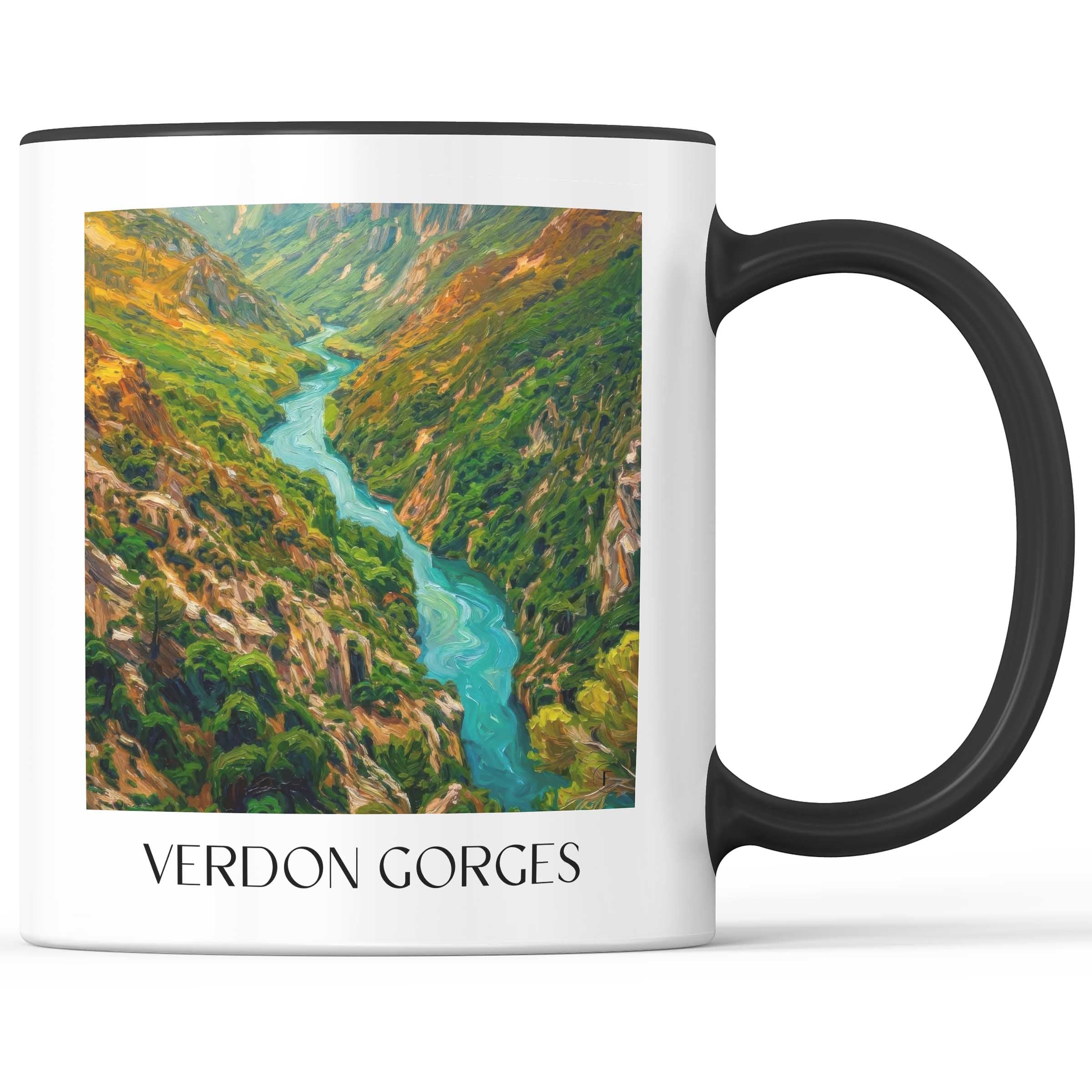 Gorges du Verdon Kaffeebecher - Provence - Frankreich Becher - Kaffeetasse im Ölgemälde Stil - favplace