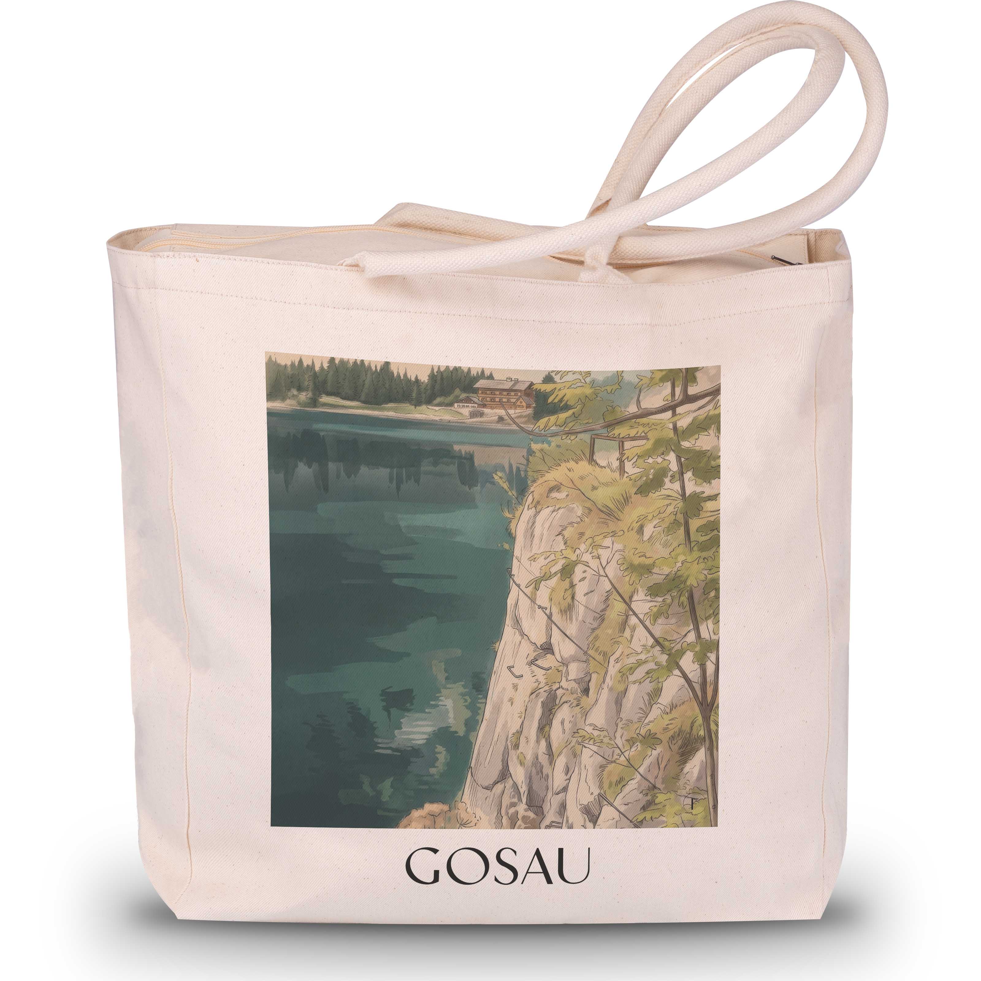 Gosau Shopping Tasche - Österreich - Österreich Tote Bag - Einkaufstasche im Aquarell Stil - favplace