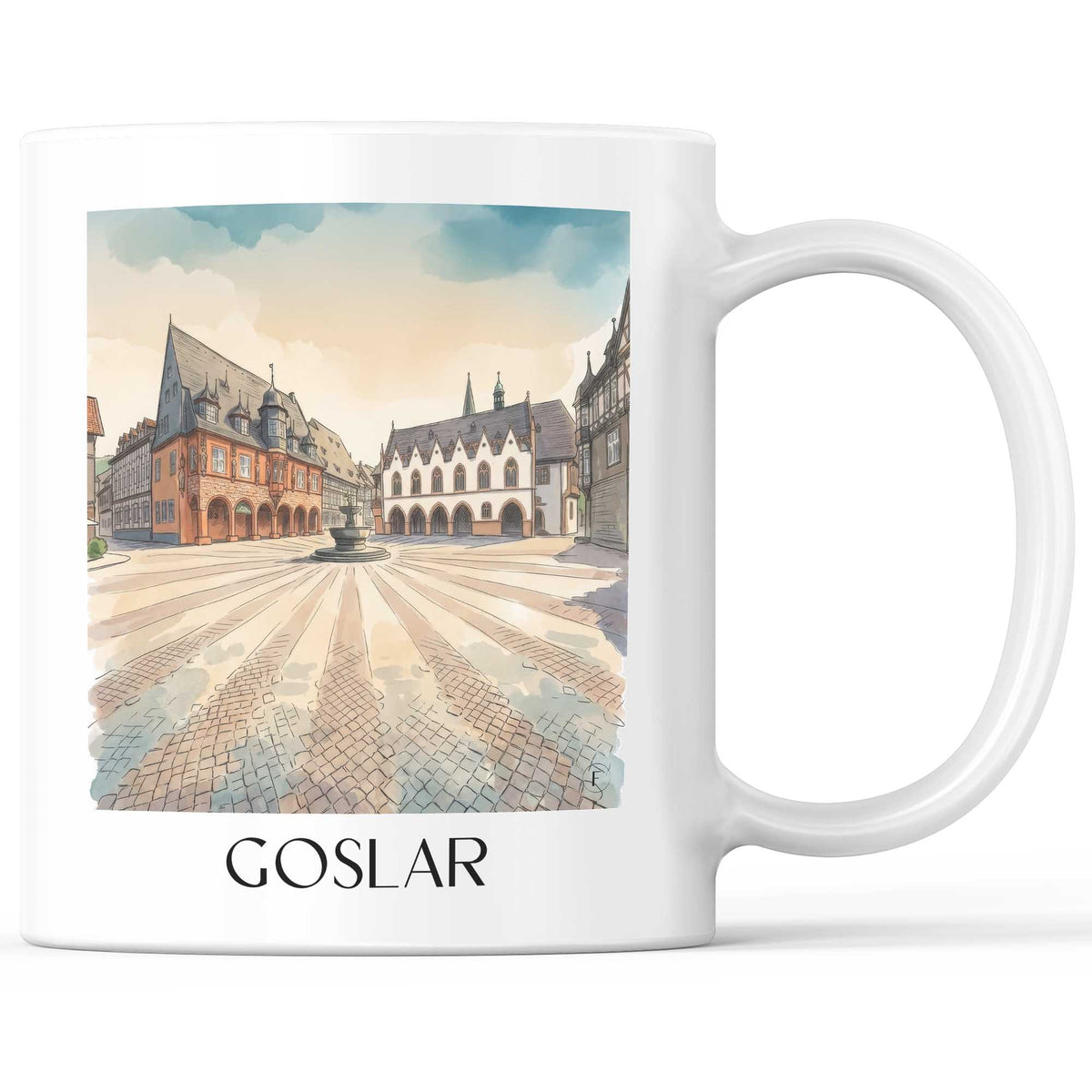 Goslar Kaffeebecher - Harz - Deutschland Becher - Kaffeetasse im Aquarell Stil - favplace
