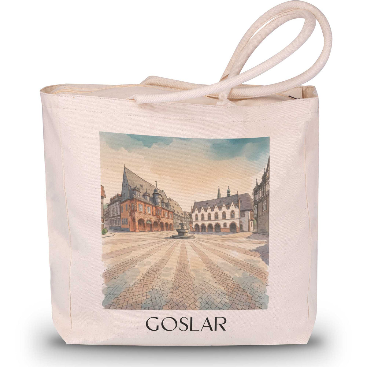 Goslar Shopping Tasche - Harz - Deutschland Tote Bag - Einkaufstasche im Aquarell Stil - favplace