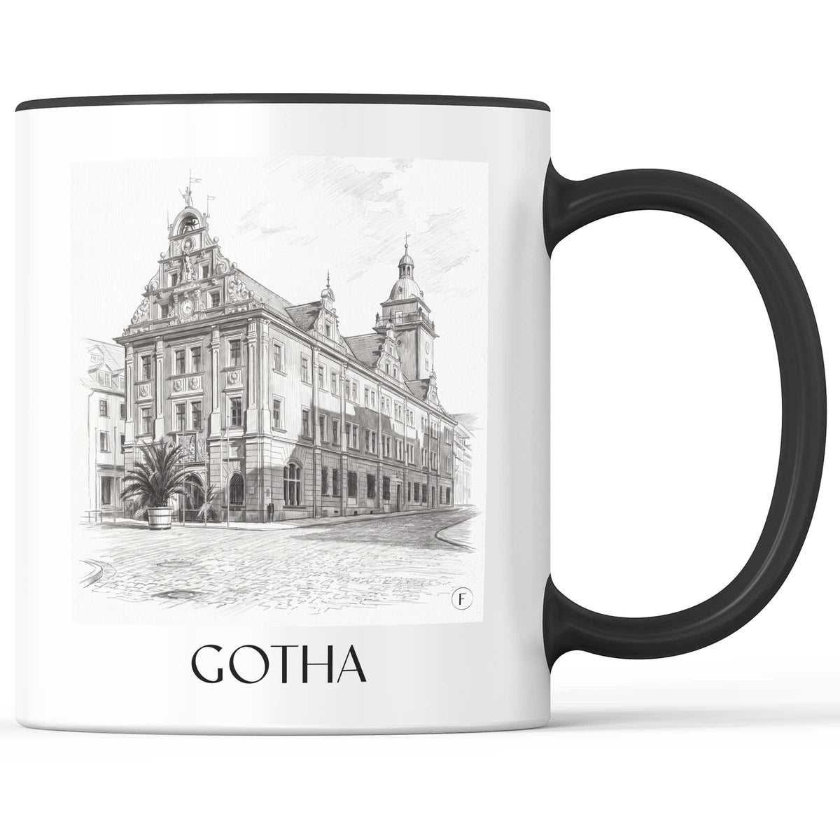 gotha-thüringen-deutschland-kaffeebecher-bleistift-zeichnung-drawing