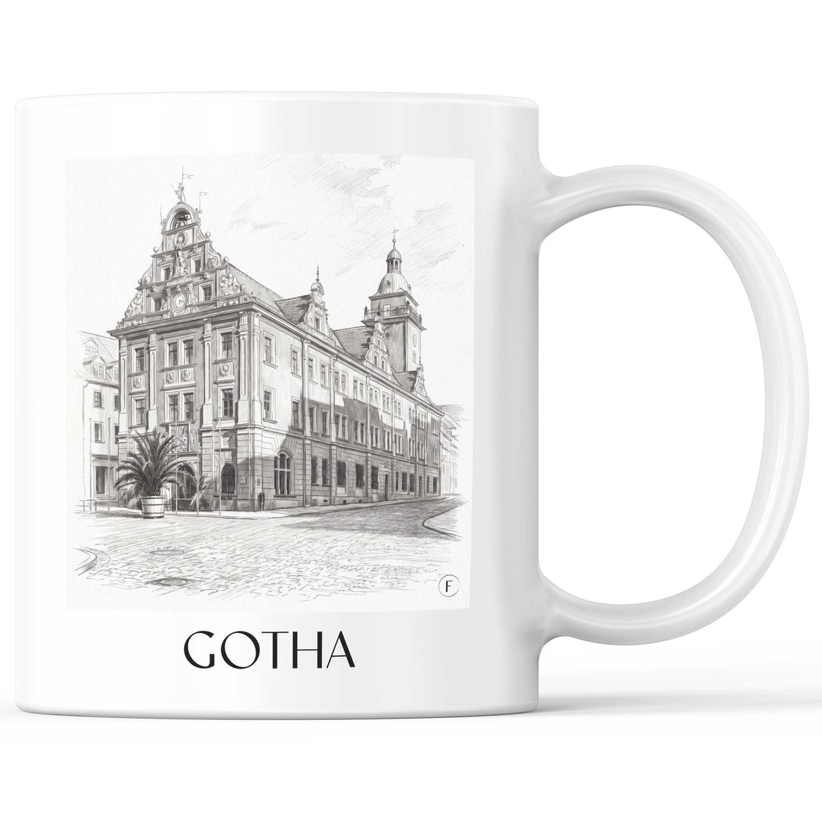 Gotha Kaffeebecher - Thüringen - Deutschland Becher - Kaffeetasse im Zeichnung Stil