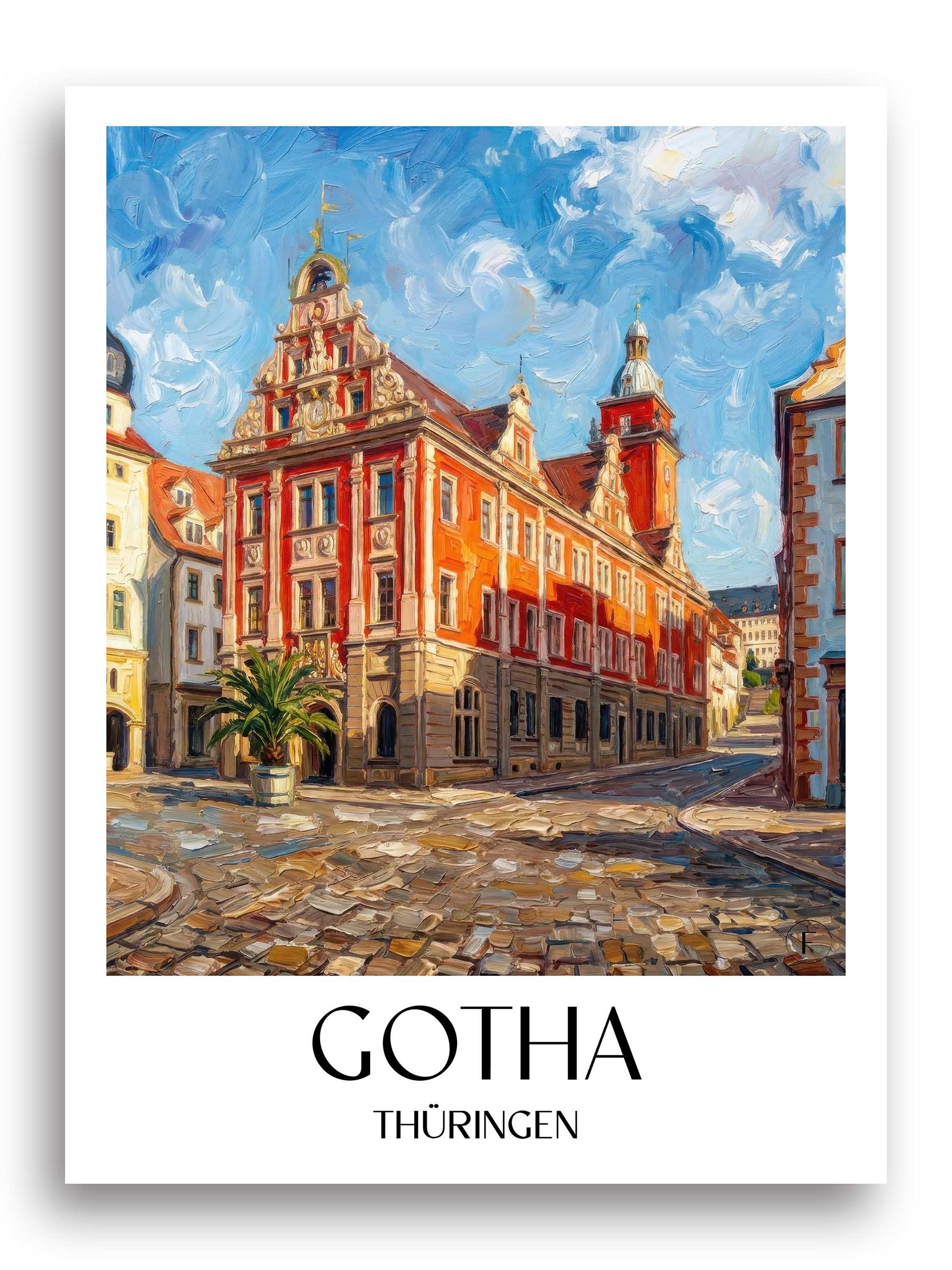gotha-thüringen-deutschland-poster-oil-painting-oelgemaelde