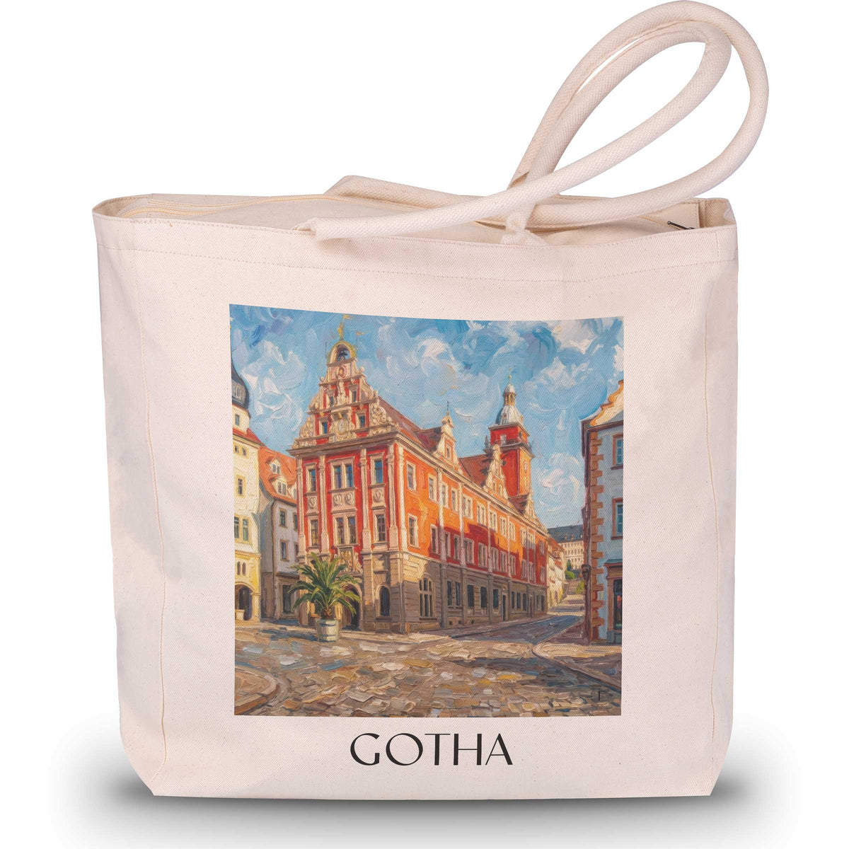 Gotha Shopping Tasche - Thüringen - Deutschland Tote Bag - Einkaufstasche im Ölgemälde Stil - favplace