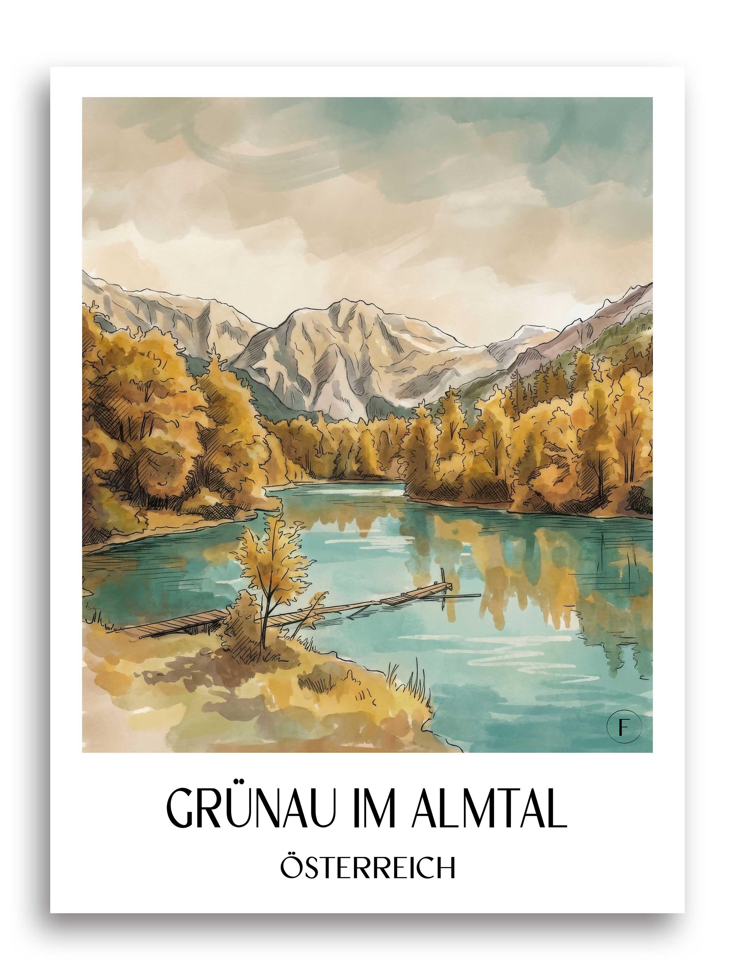 grünau-im-almtal-österreich-österreich-poster-aquarell