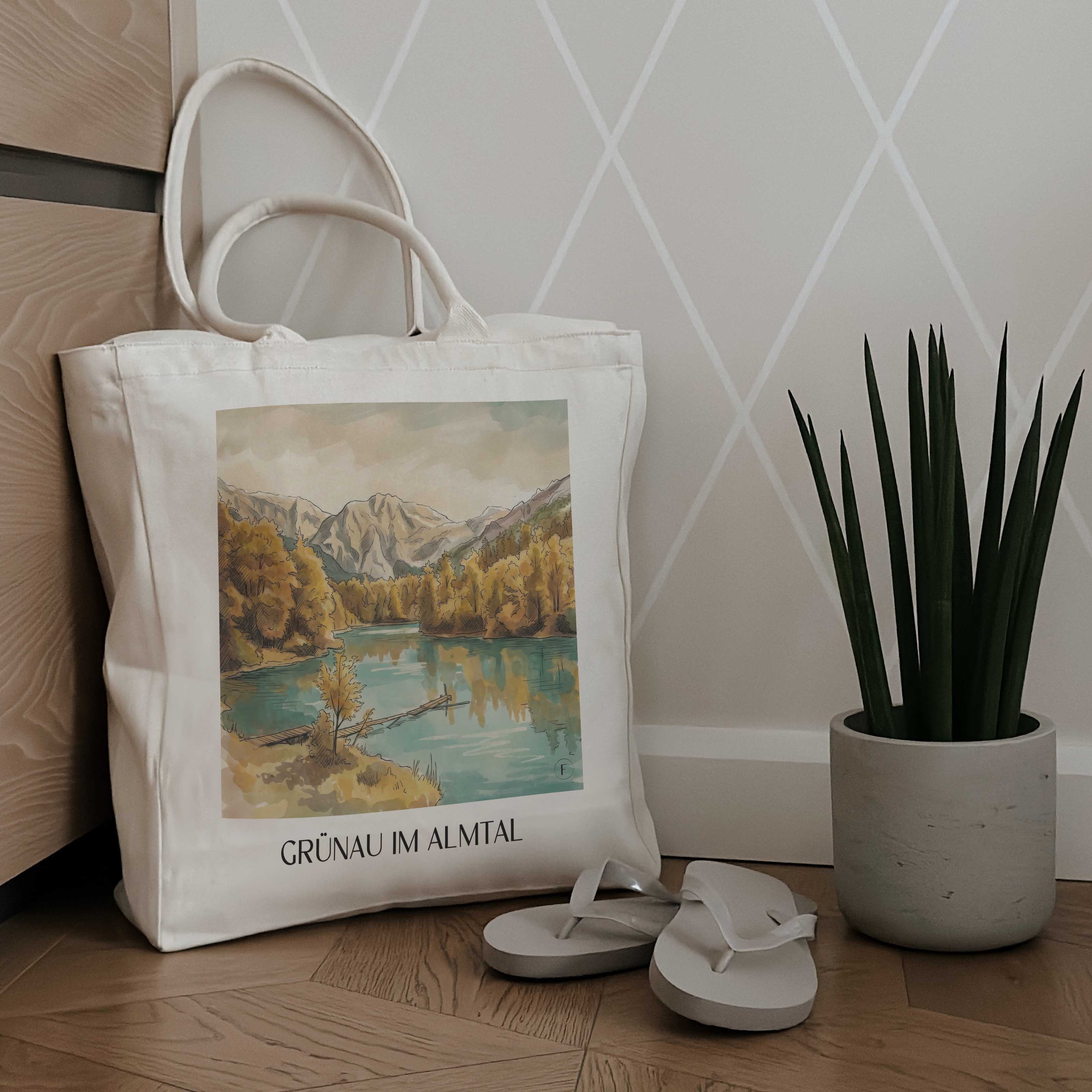 grünau-im-almtal-österreich-österreich-einkaufstasche-aquarell
