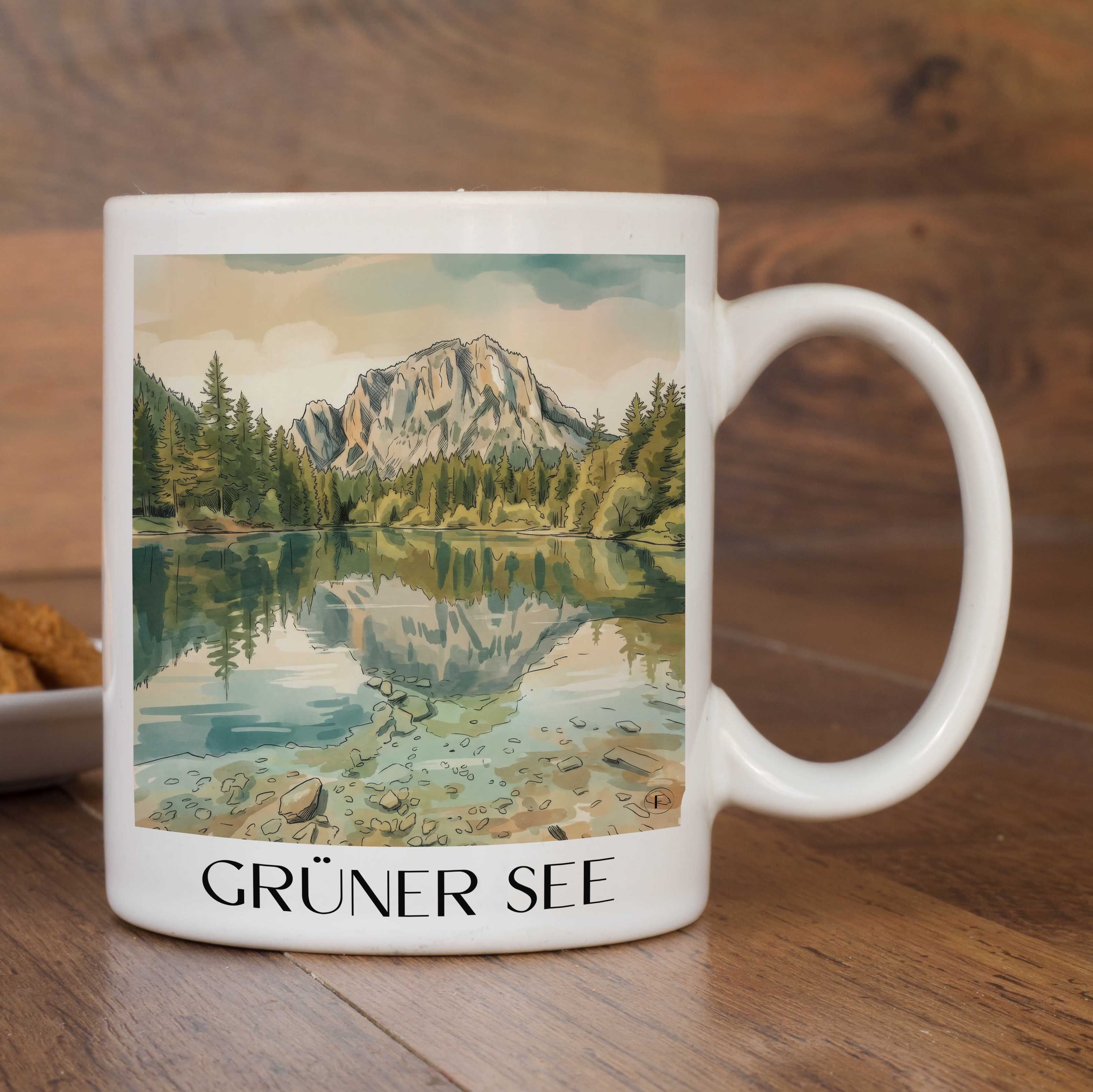 grüner-see-steiermark-österreich-kaffeebecher-aquarell