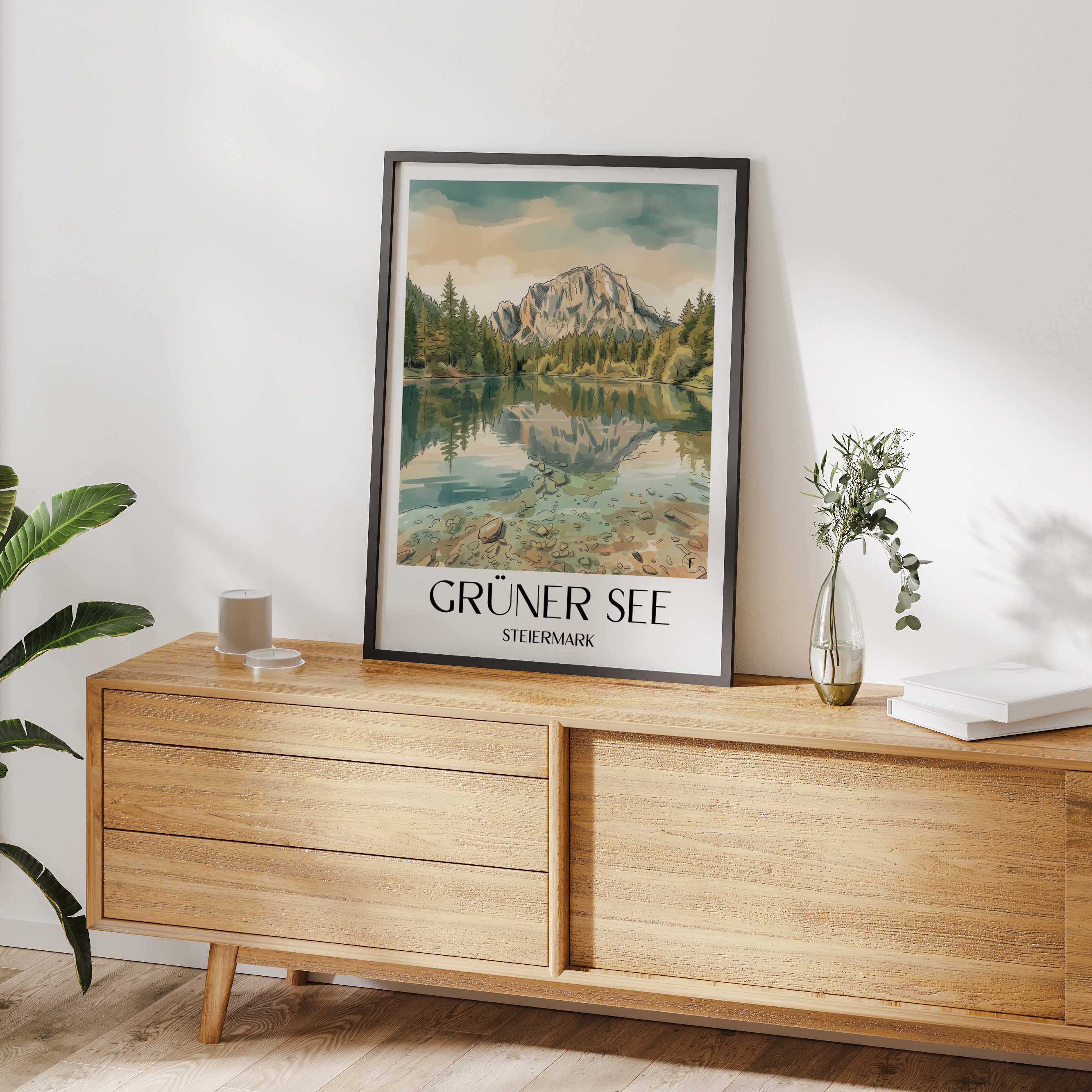 grüner-see-steiermark-österreich-poster-aquarell