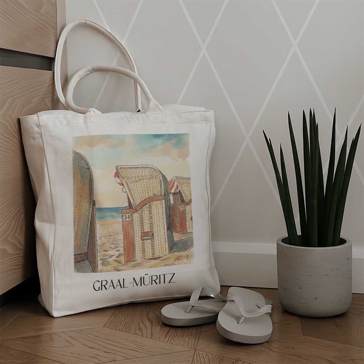 graal-müritz-mecklenburg-vorpommern-deutschland-einkaufstasche-aquarell