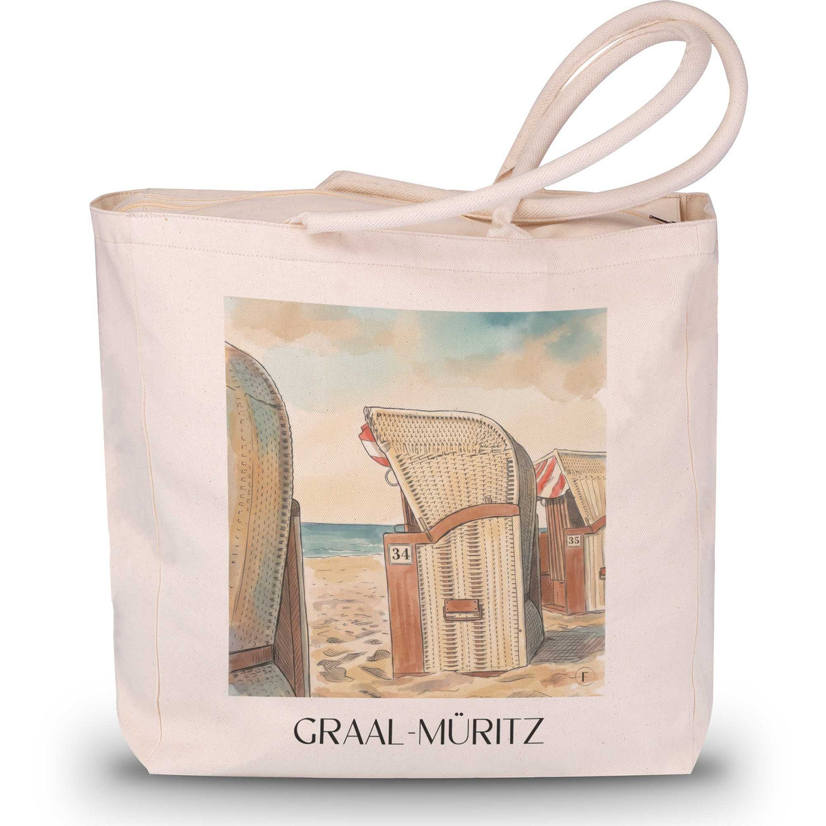 Graal-Müritz Shopping Tasche - Mecklenburg-Vorpommern - Deutschland Tote Bag - Einkaufstasche im Aquarell Stil - favplace