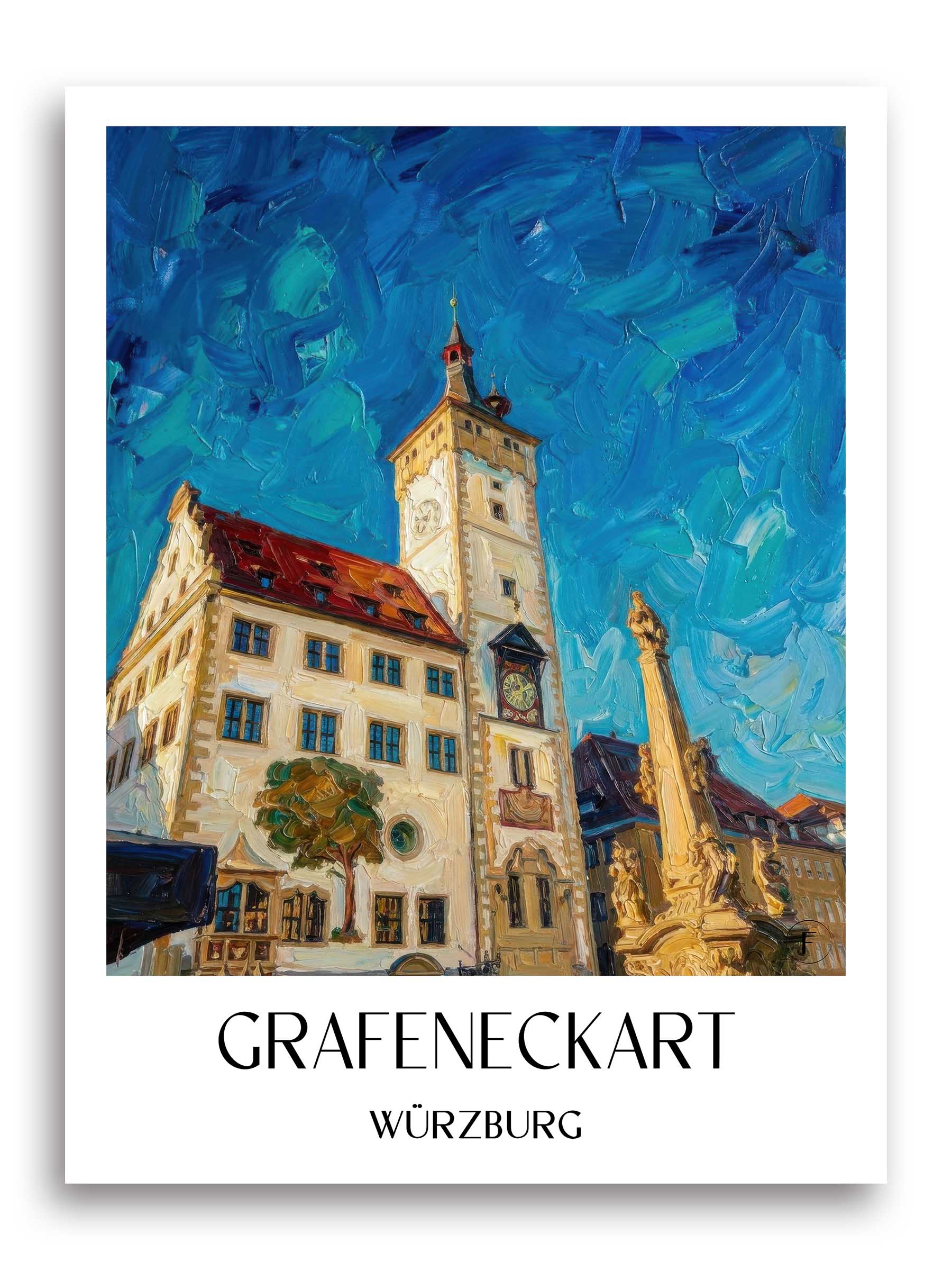 grafeneckart-würzburg-deutschland-poster-oil-painting-oelgemaelde