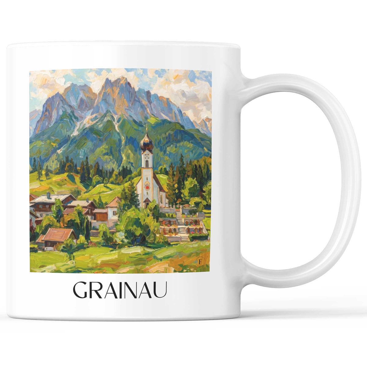 Grainau Kaffeebecher - Werdenfelser Land - Deutschland Becher - Kaffeetasse im Ölgemälde Stil - favplace