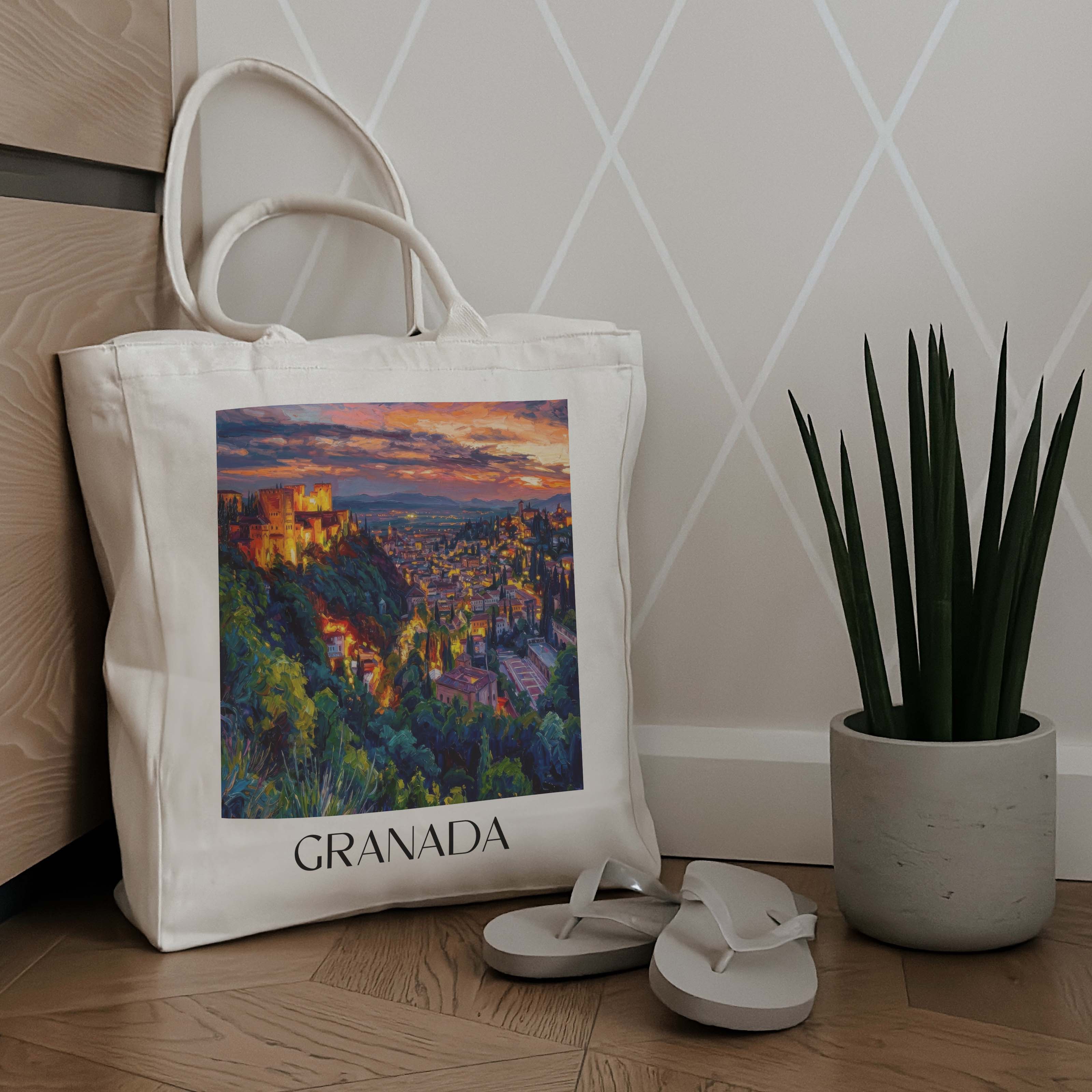 granada-spanien-spanien-einkaufstasche-oil-painting-oelgemaelde