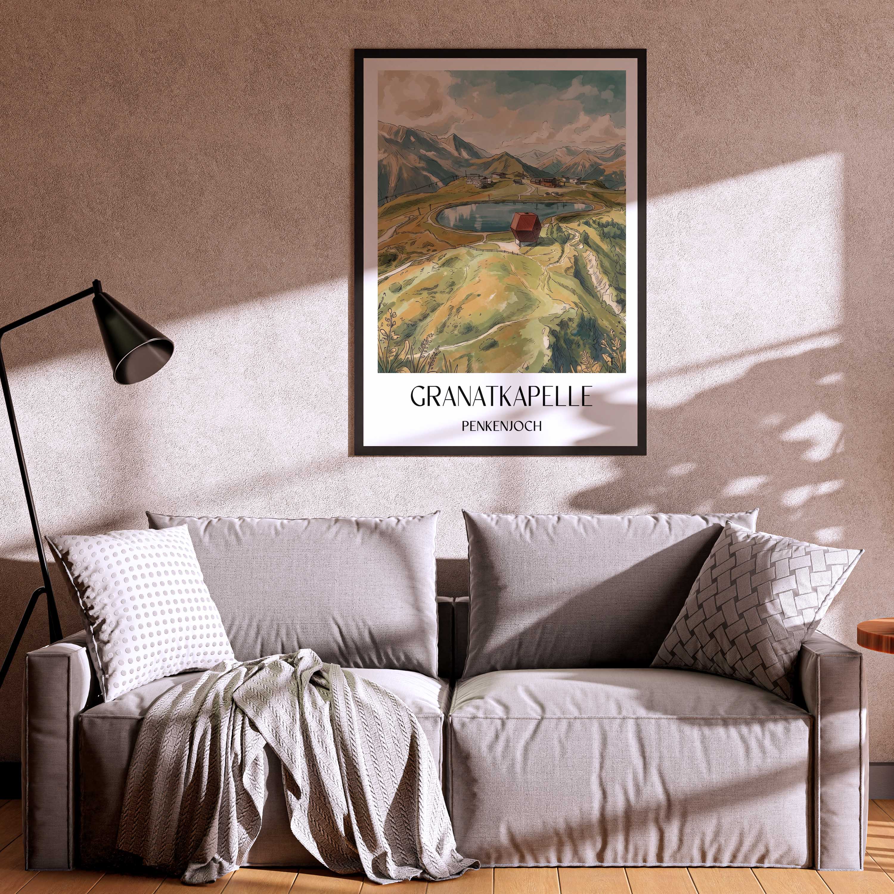 granatkapelle-penkenjoch-österreich-poster-aquarell