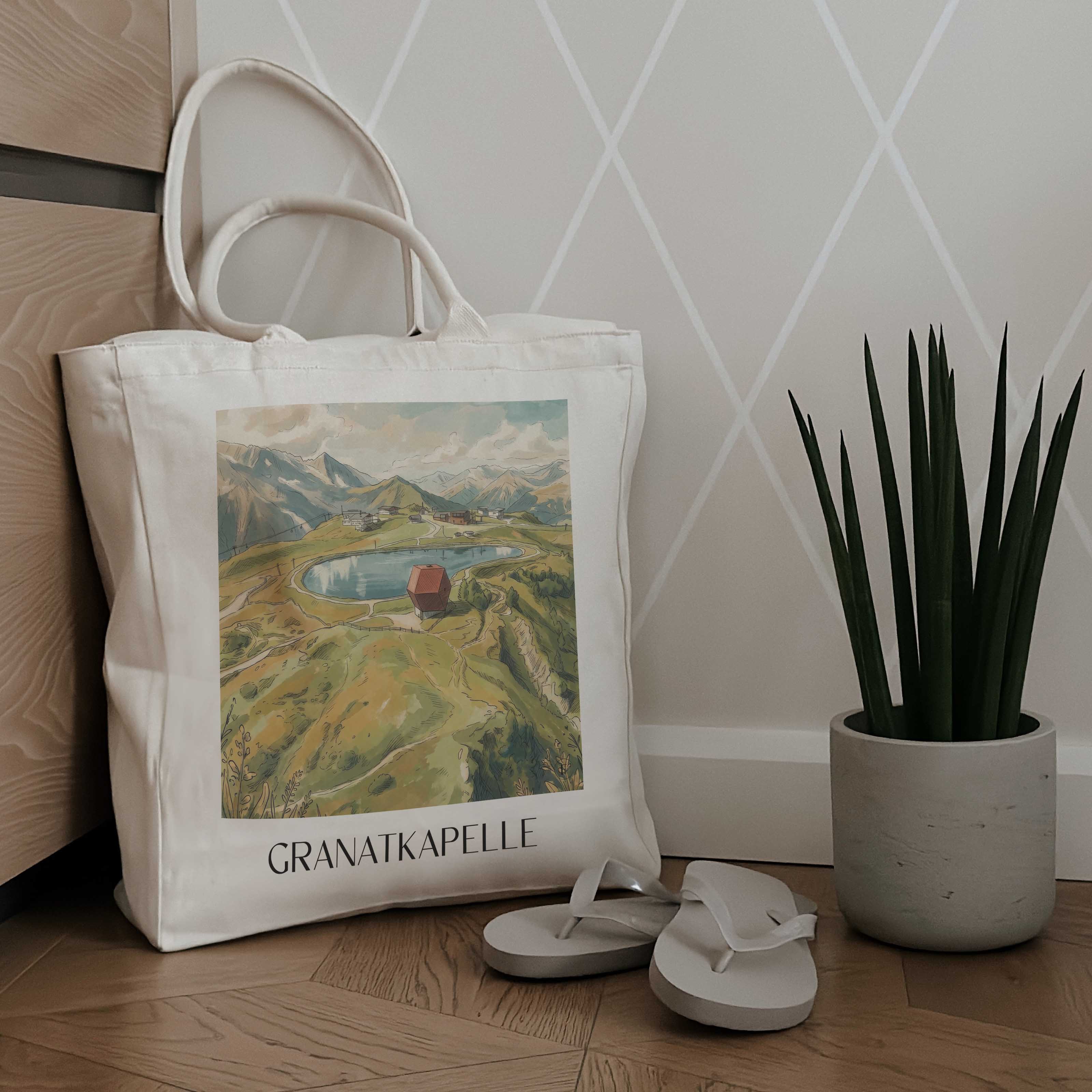 granatkapelle-penkenjoch-österreich-einkaufstasche-aquarell