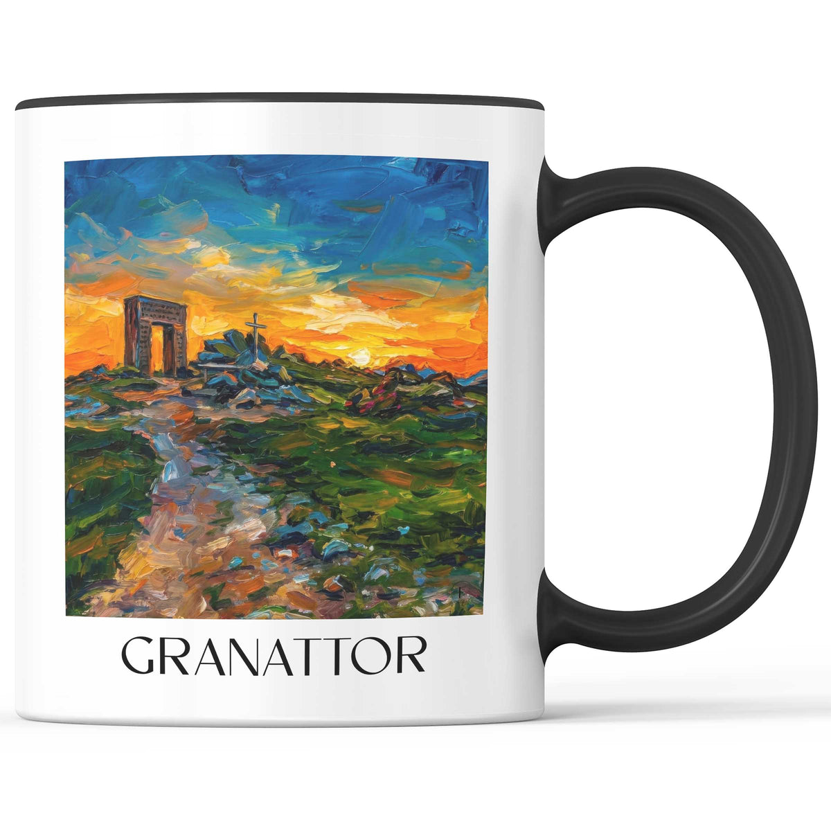 Granattor Kaffeebecher - Kärnten - Österreich Becher - Kaffeetasse im Ölgemälde Stil - favplace