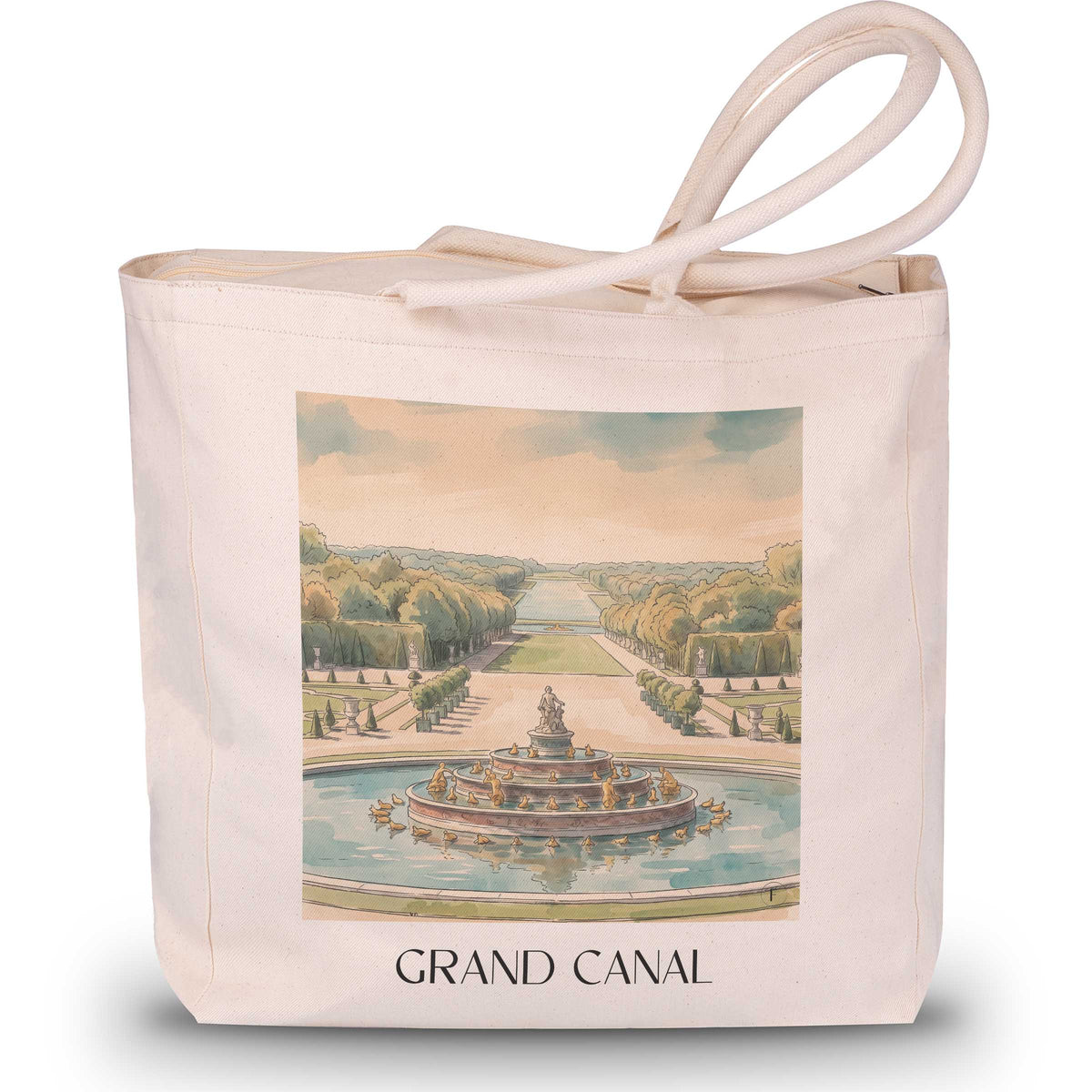 Grand Canal Shopping Tasche - Versailles - Frankreich Tote Bag - Einkaufstasche im Aquarell Stil - favplace