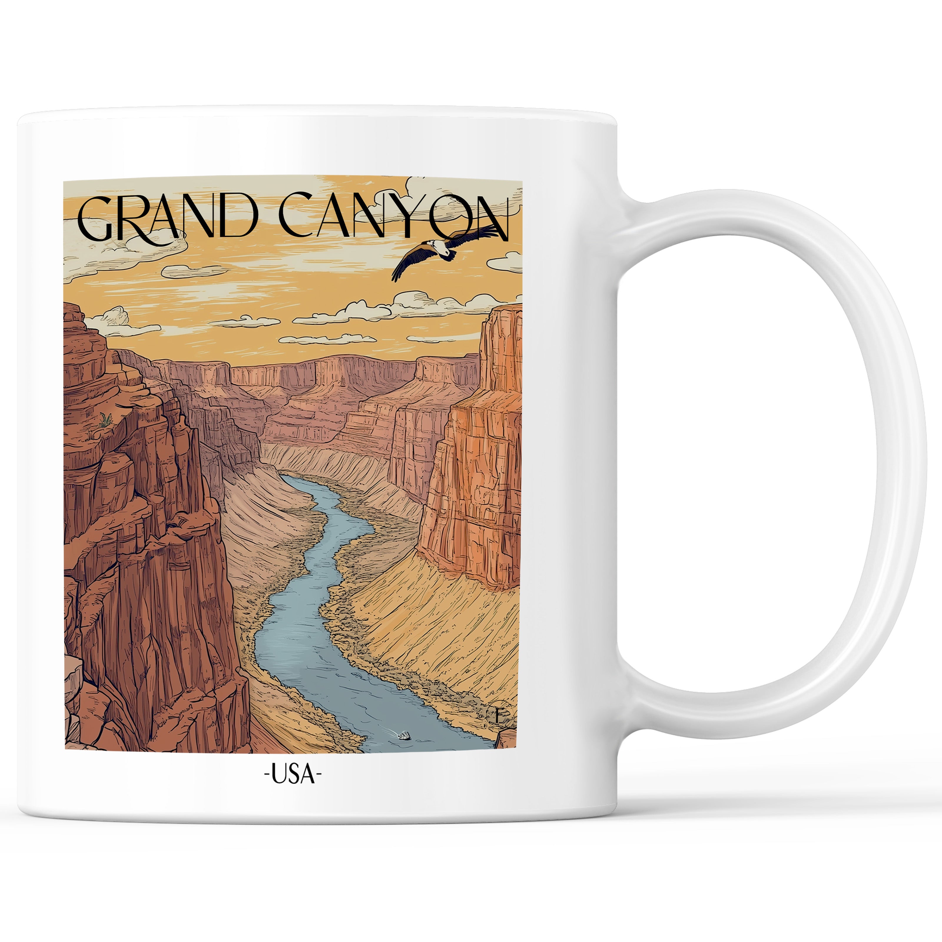 Grand Canyon - USA Becher - Kaffeetasse im Aquarell Stil - favplace