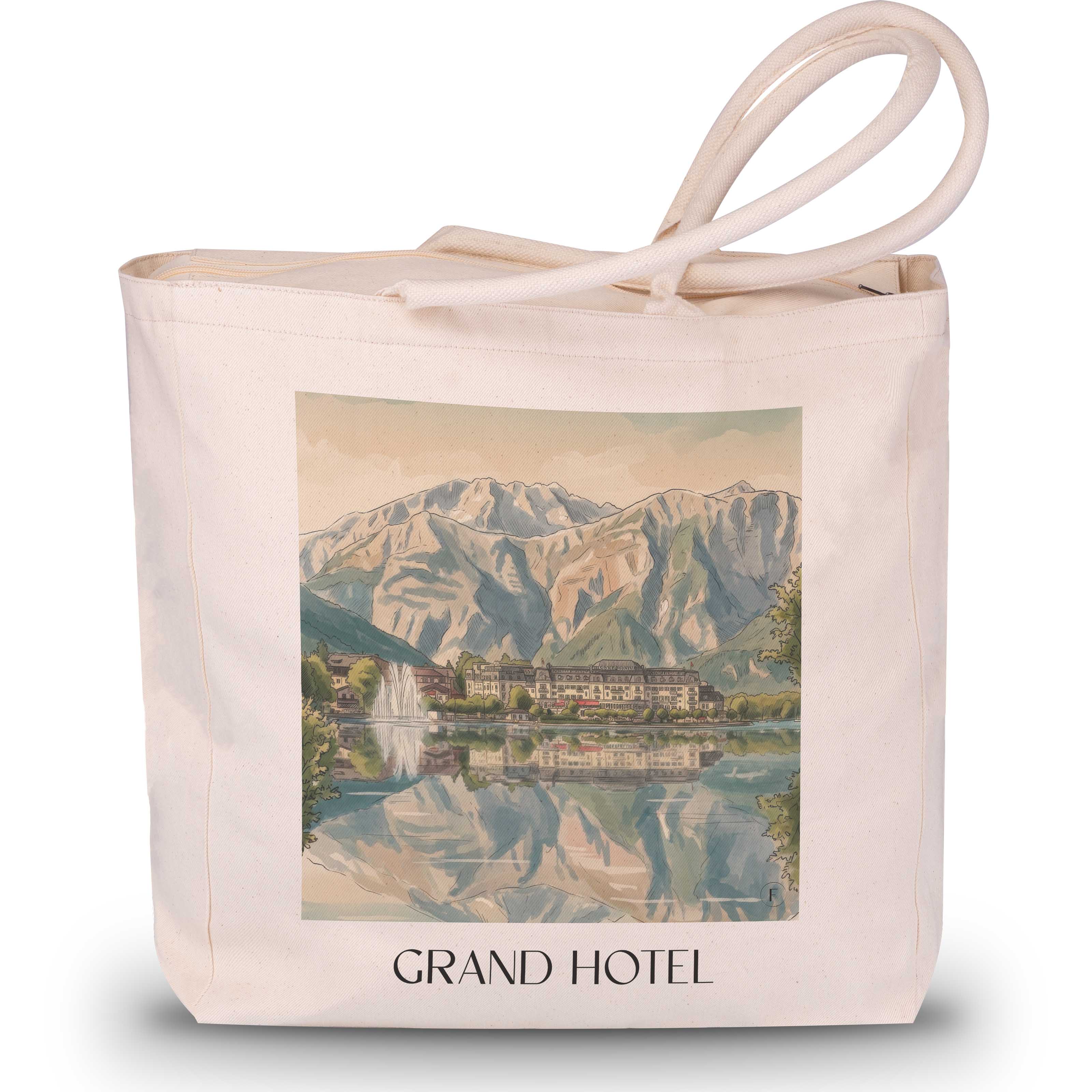 grand-hotel-zell-am-see-österreich-einkaufstasche-aquarell