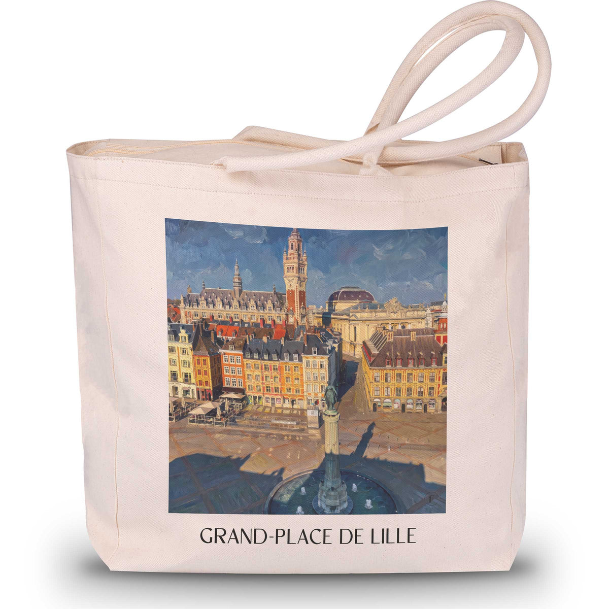 grand-place-lille-frankreich-einkaufstasche-oil-painting-oelgemaelde