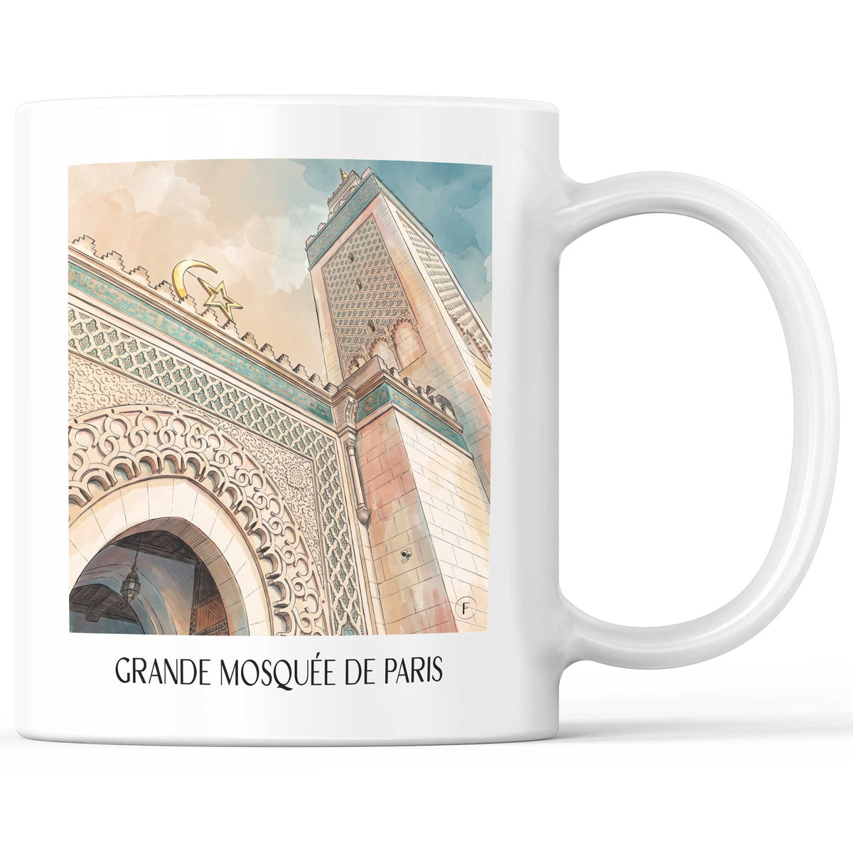 grande-mosquée-de-paris-paris-frankreich-kaffeebecher-aquarell