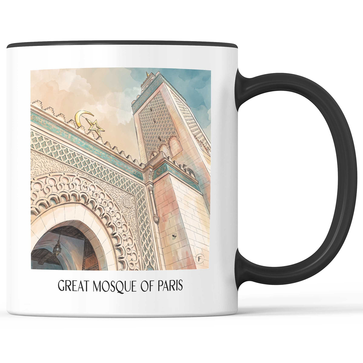 Grande Mosquée de Paris Kaffeebecher - Paris - Frankreich Becher - Kaffeetasse im Aquarell Stil - favplace