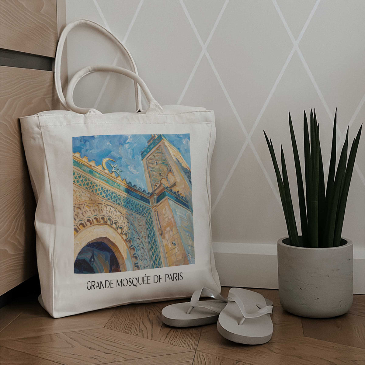 grande-mosquée-de-paris-paris-frankreich-einkaufstasche-oil-painting-oelgemaelde