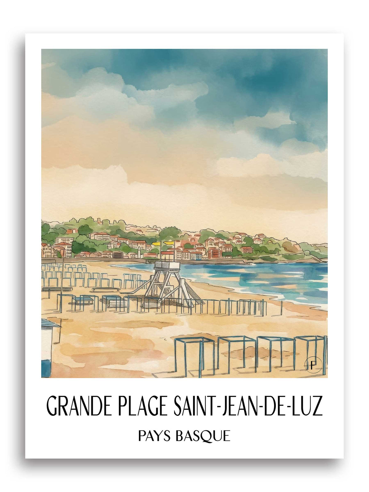 grande-plage-saint-jean-de-luz-pays-basque-frankreich-poster-aquarell