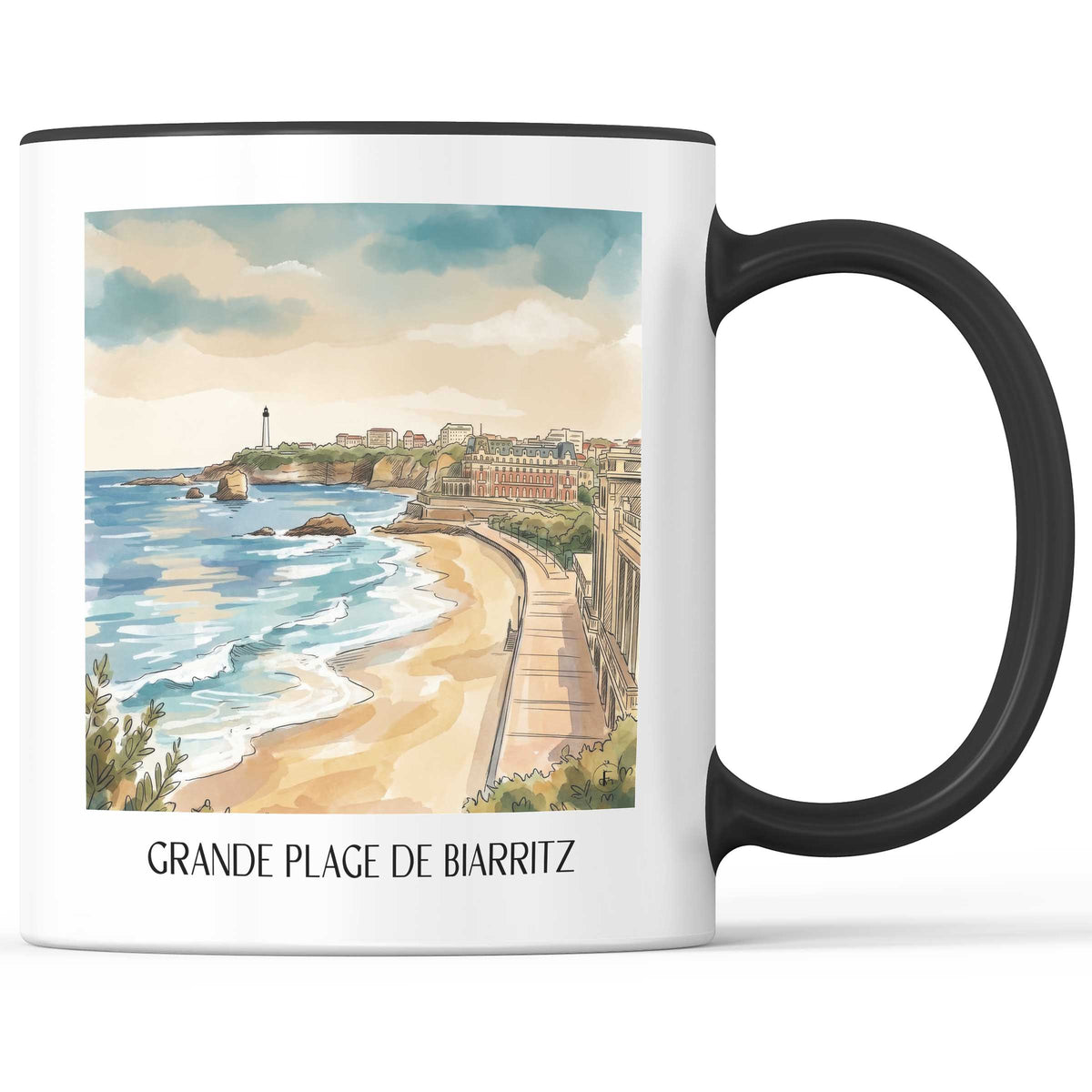 grande-plage-de-biarritz-pays-basque-frankreich-kaffeebecher-aquarell