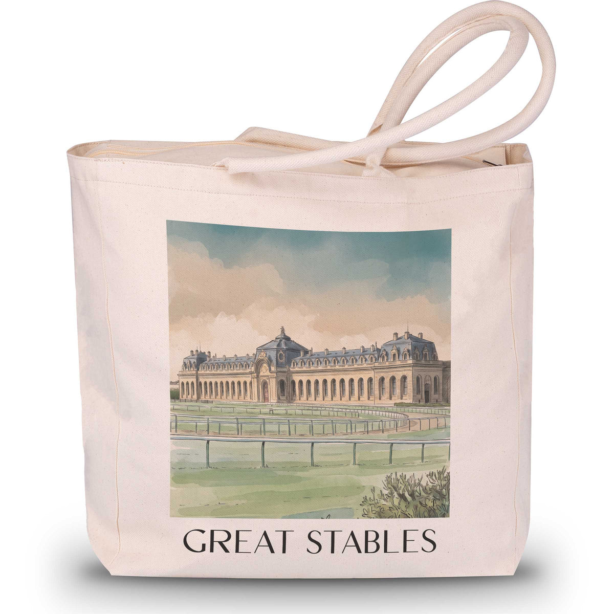 Grandes Écuries Shopping Tasche - Chantilly - Frankreich Tote Bag - Einkaufstasche im Aquarell Stil - favplace