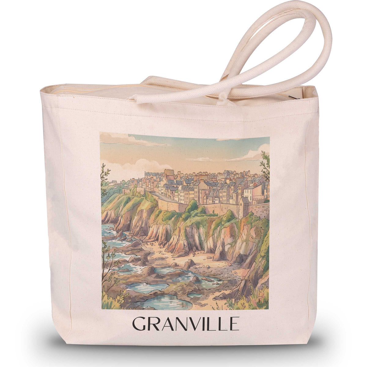 granville-côte-des-havres-frankreich-einkaufstasche-aquarell
