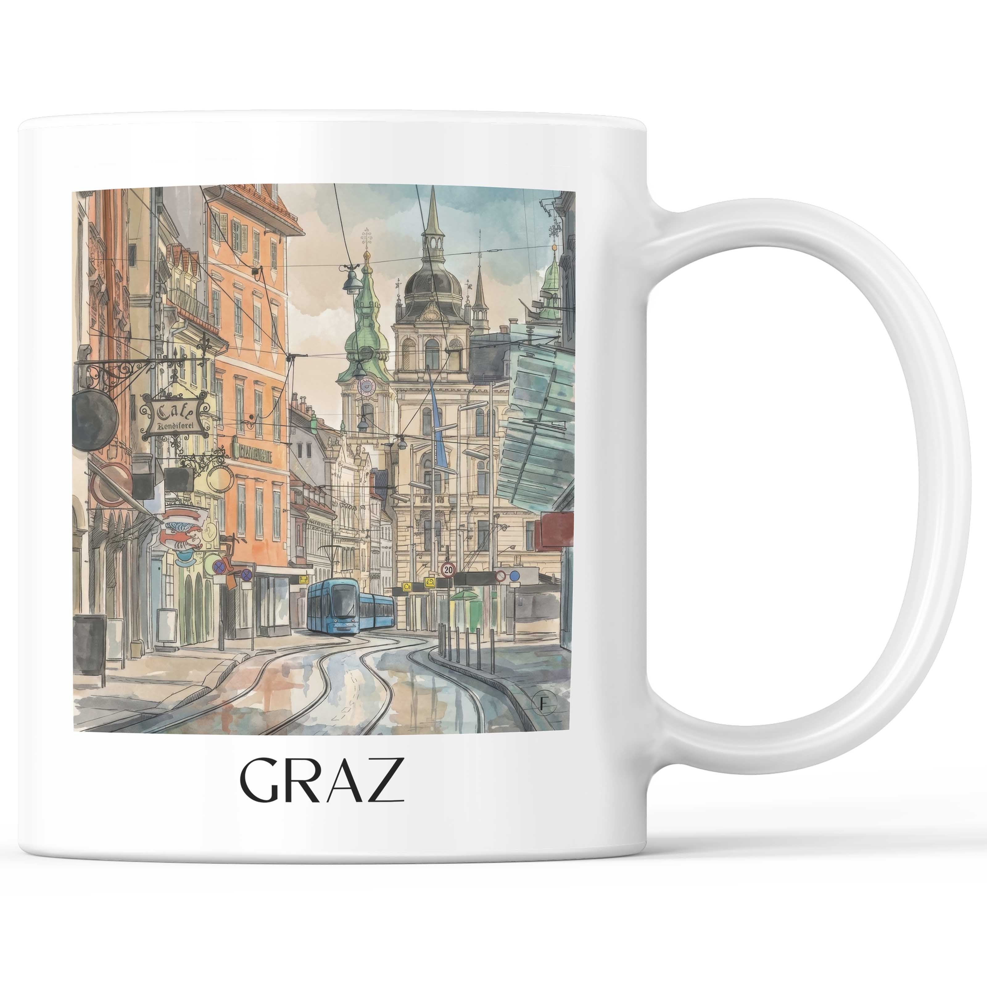 graz-österreich-österreich-kaffeebecher-aquarell