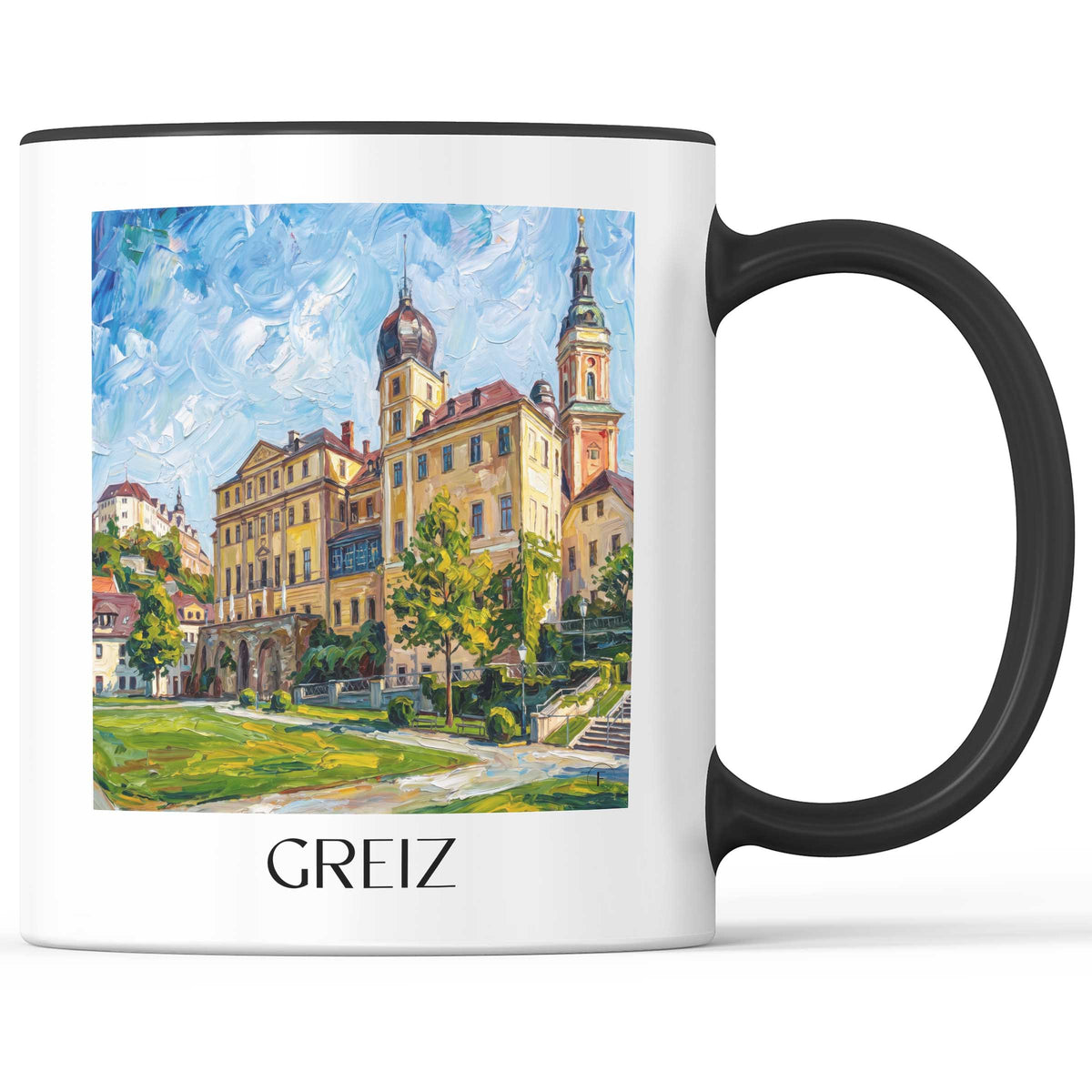 Greiz Kaffeebecher - Vogtland - Deutschland Becher - Kaffeetasse im Ölgemälde Stil - favplace