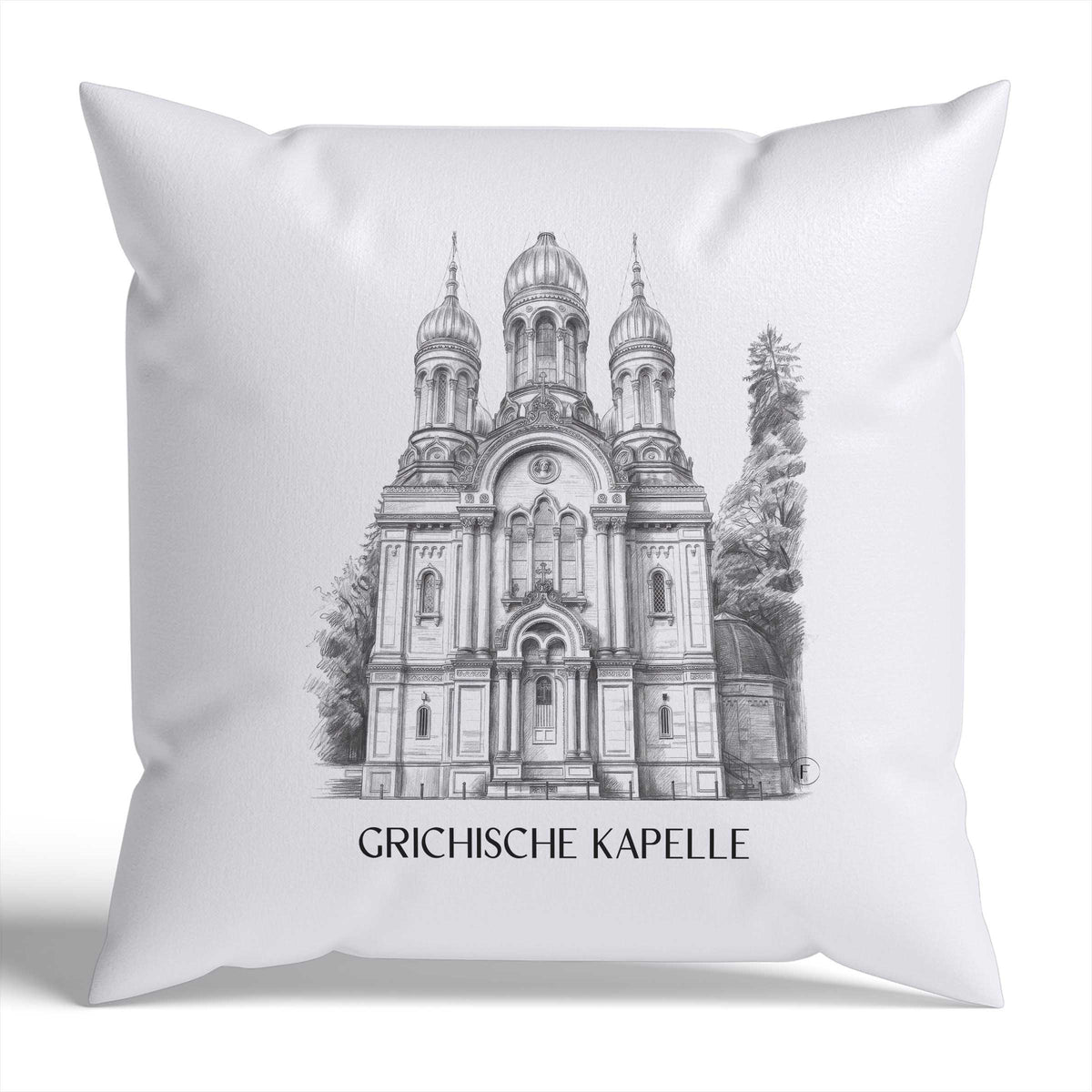 grichische-kapelle-wiesbaden-deutschland-kissenbezug-bleistift-zeichnung-drawing