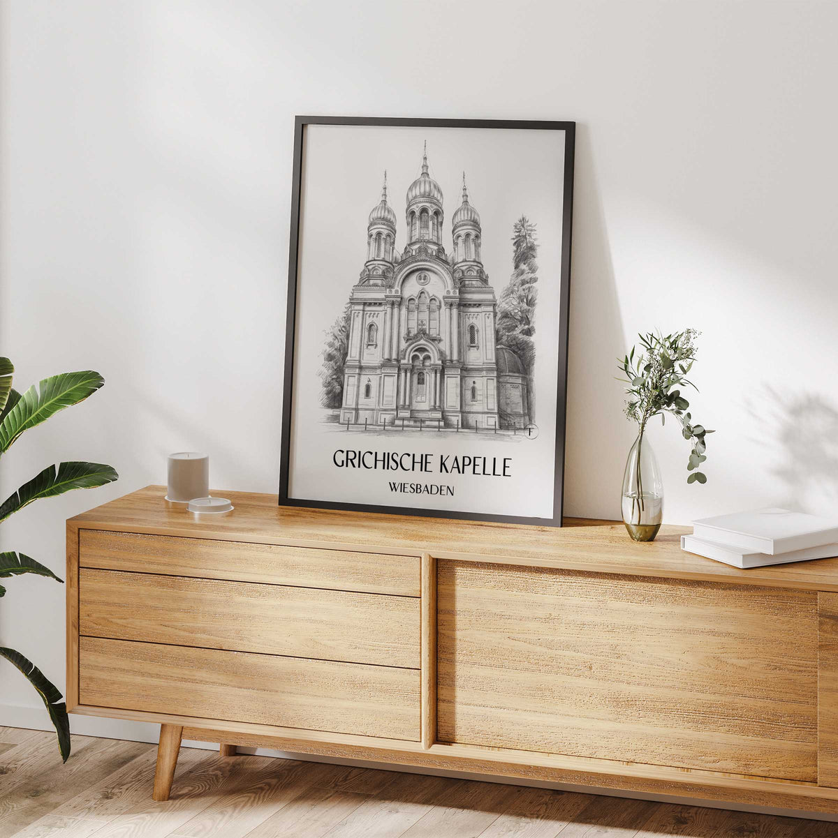 grichische-kapelle-wiesbaden-deutschland-poster-bleistift-zeichnung-drawing